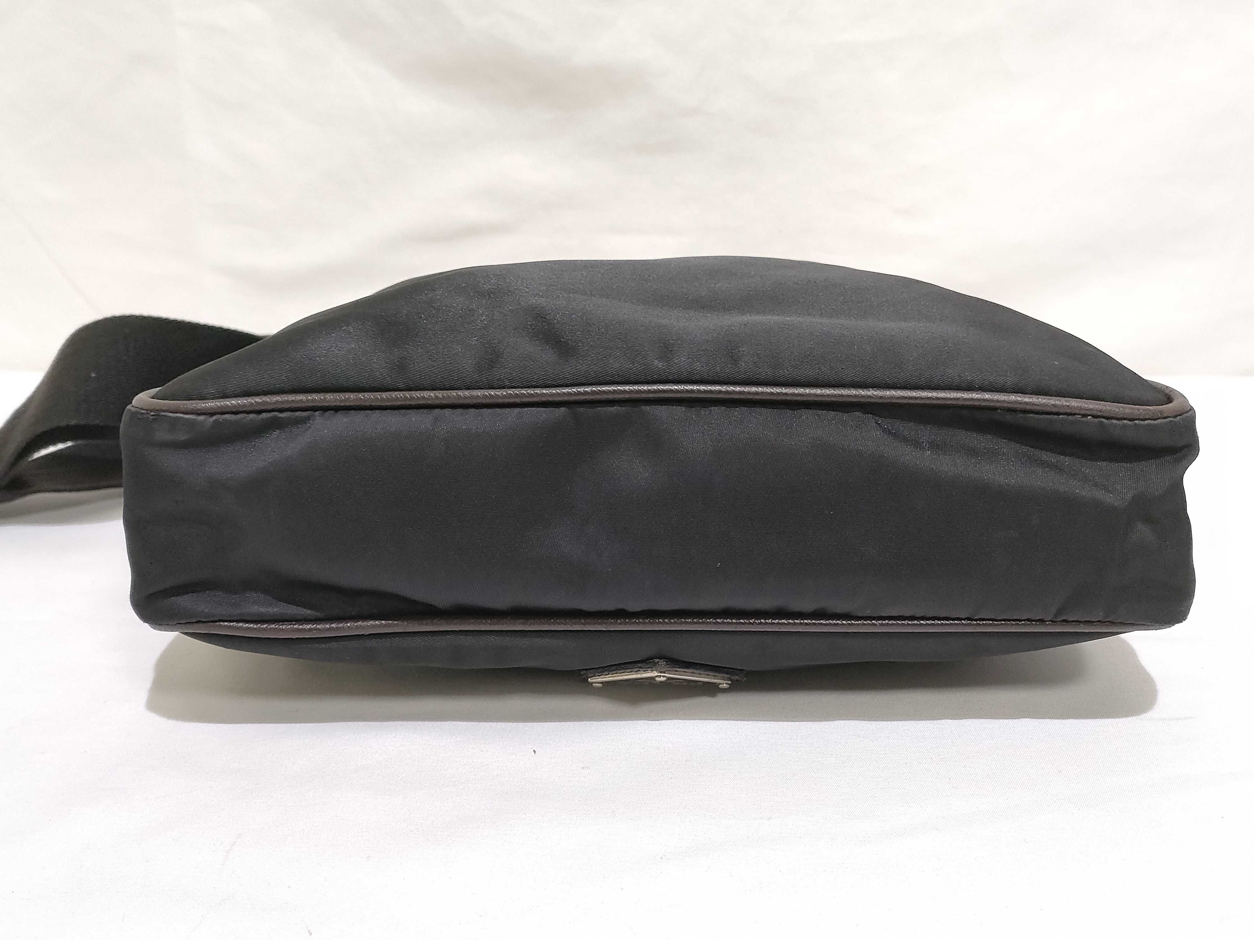 Nylon Saffiano Leather Shoulder Bag — view 7