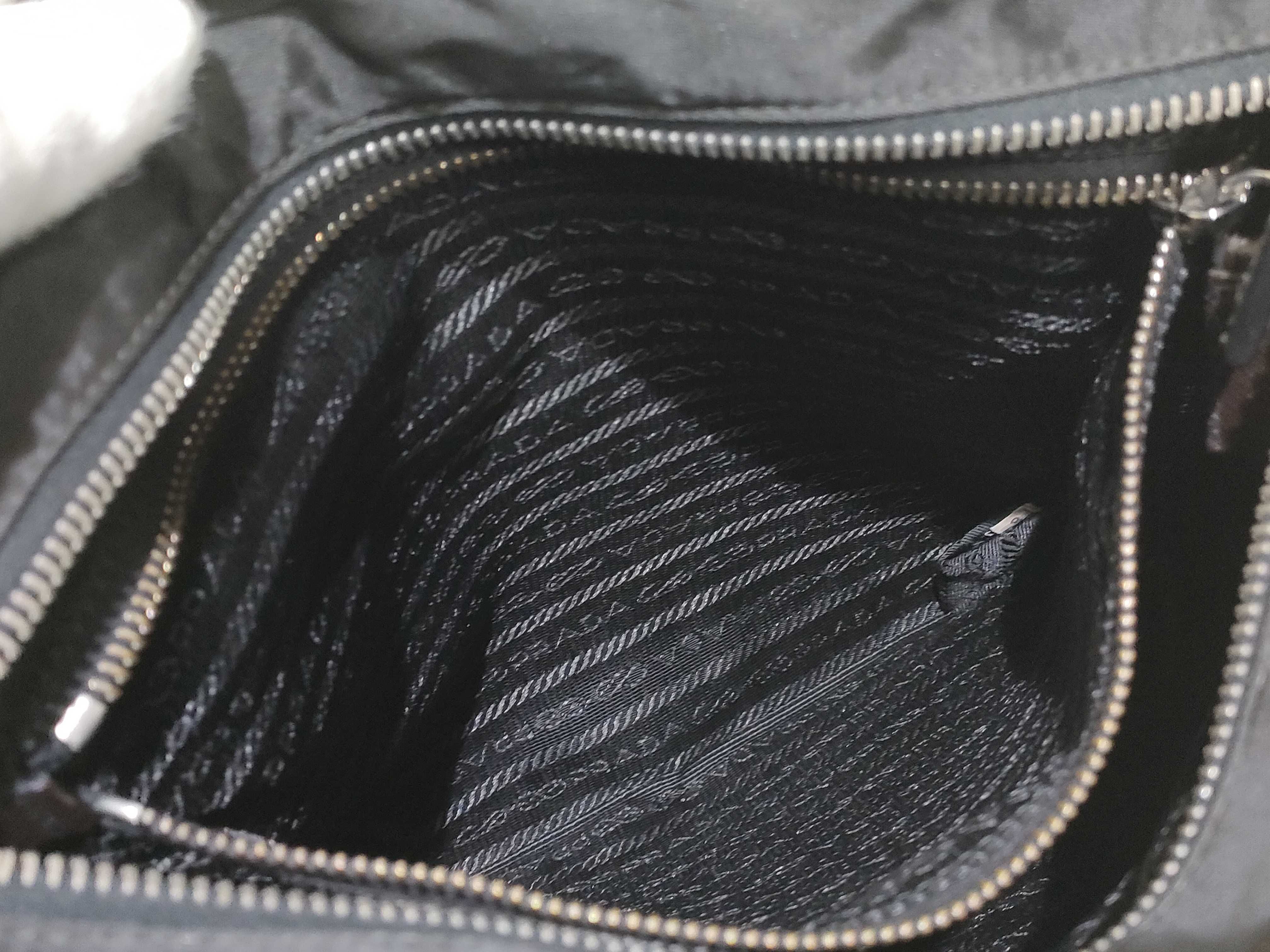 Nylon Saffiano Leather Shoulder Bag — view 10