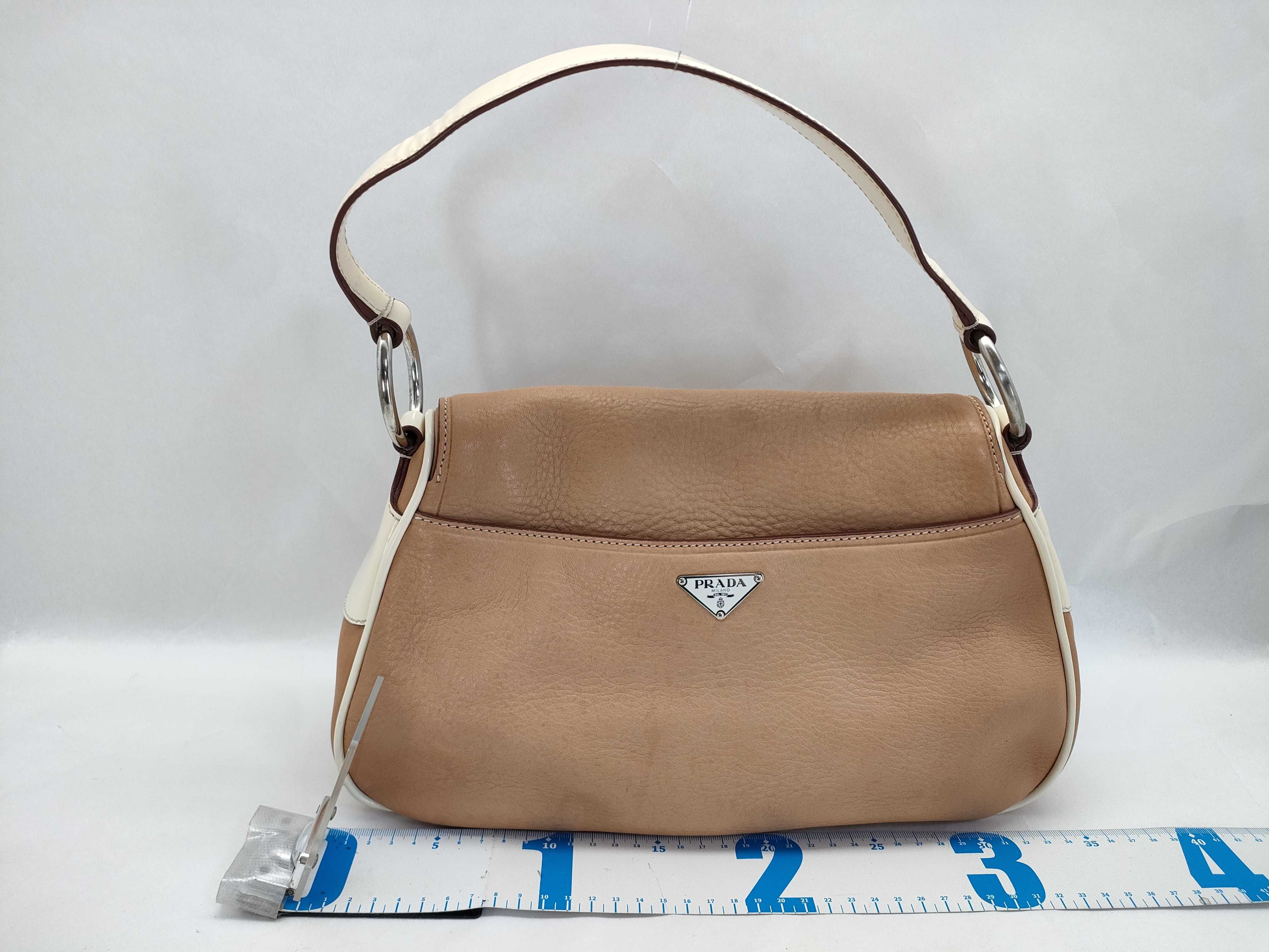 Triangle Logo Leather One-Shoulder Bag BR0749 with Satin Lining, Shoulder Bag, Guarantee Card, Dust Bag — view 2