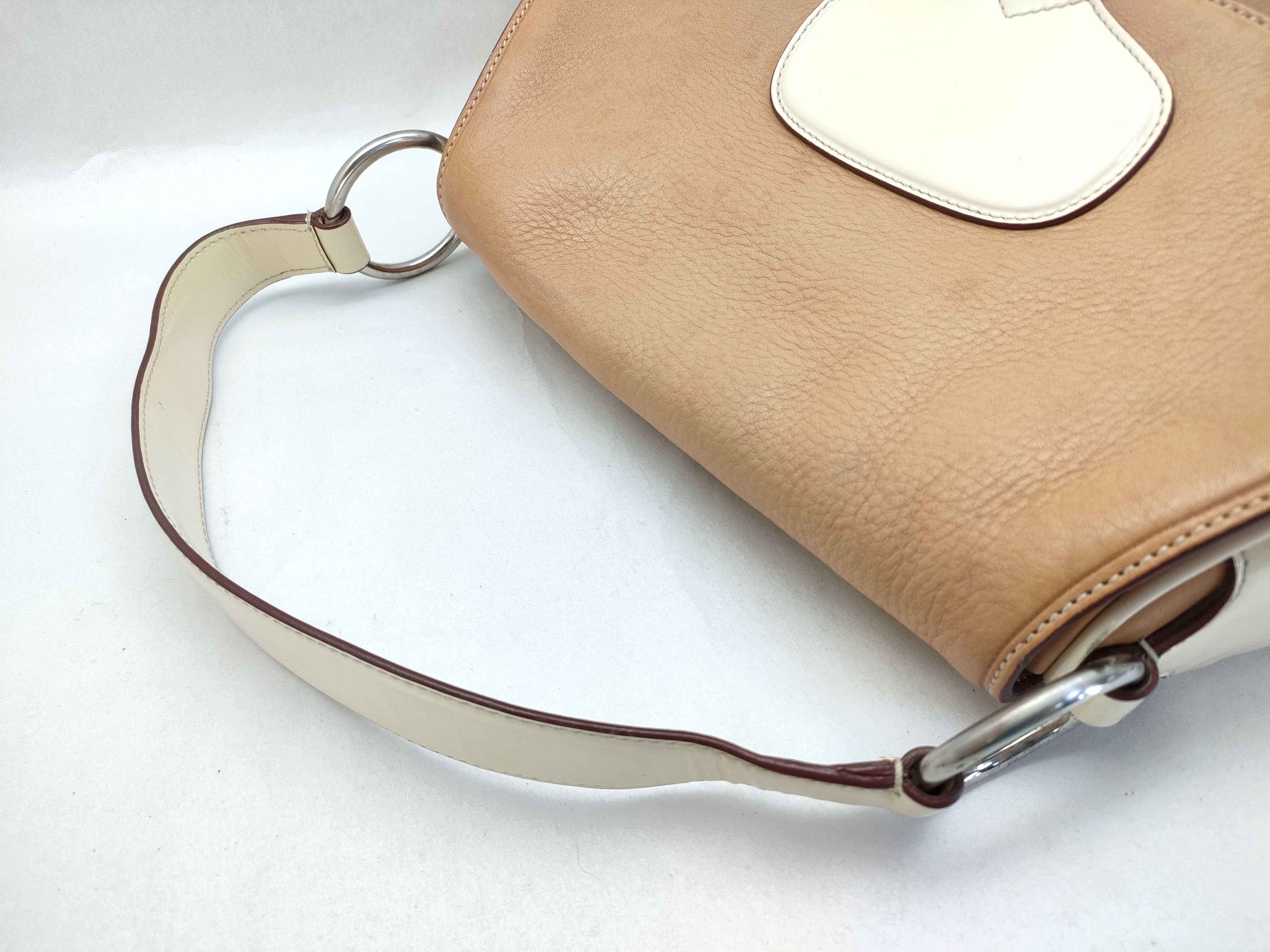 Triangle Logo Leather One-Shoulder Bag BR0749 with Satin Lining, Shoulder Bag, Guarantee Card, Dust Bag — view 3