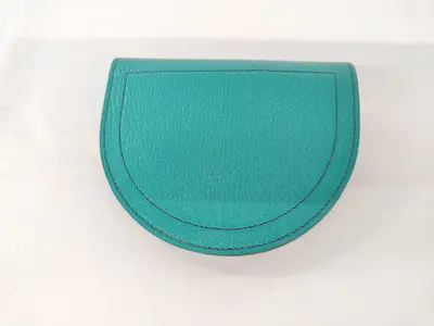 Green Calfskin In-the-Loop Key Case/Keychain (D Stamp)