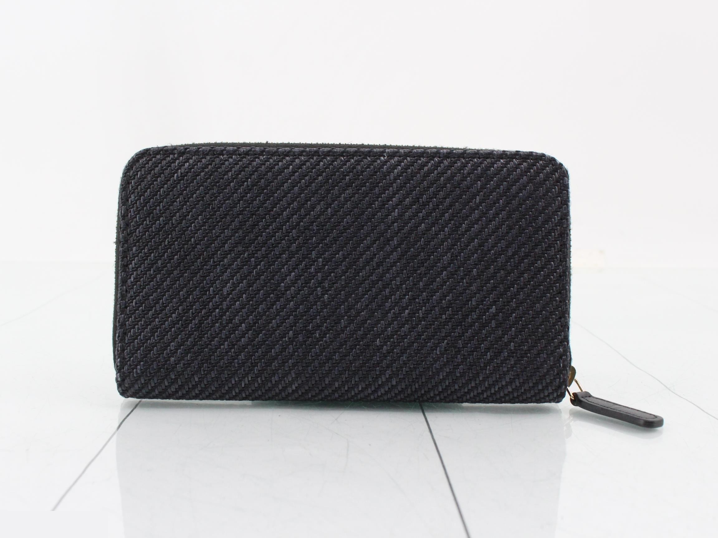 Deauville Medium Wallet, Straw, Navy, Serial Number 30s, Includes Box, Dust Bag, etc. — view 2
