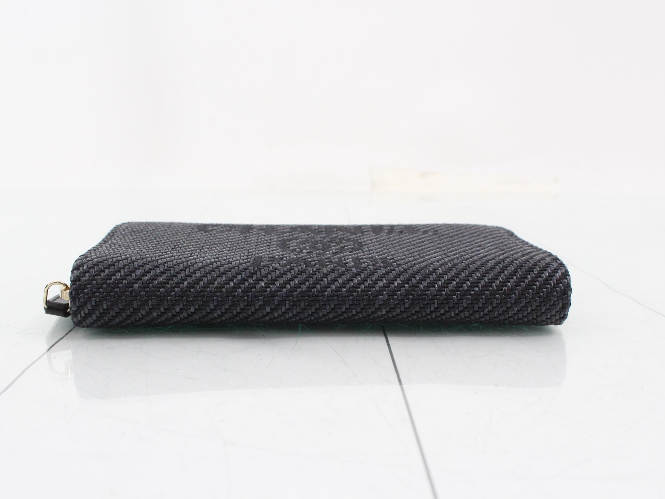 Deauville Medium Wallet, Straw, Navy, Serial Number 30s, Includes Box, Dust Bag, etc. — view 3