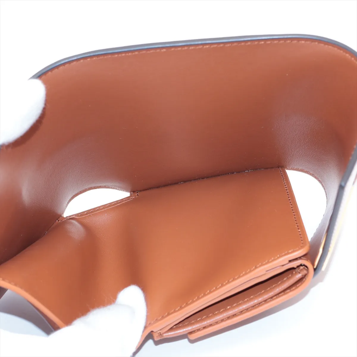 Small Trifold Wallet 16 Leather Compact Wallet Brown — view 6