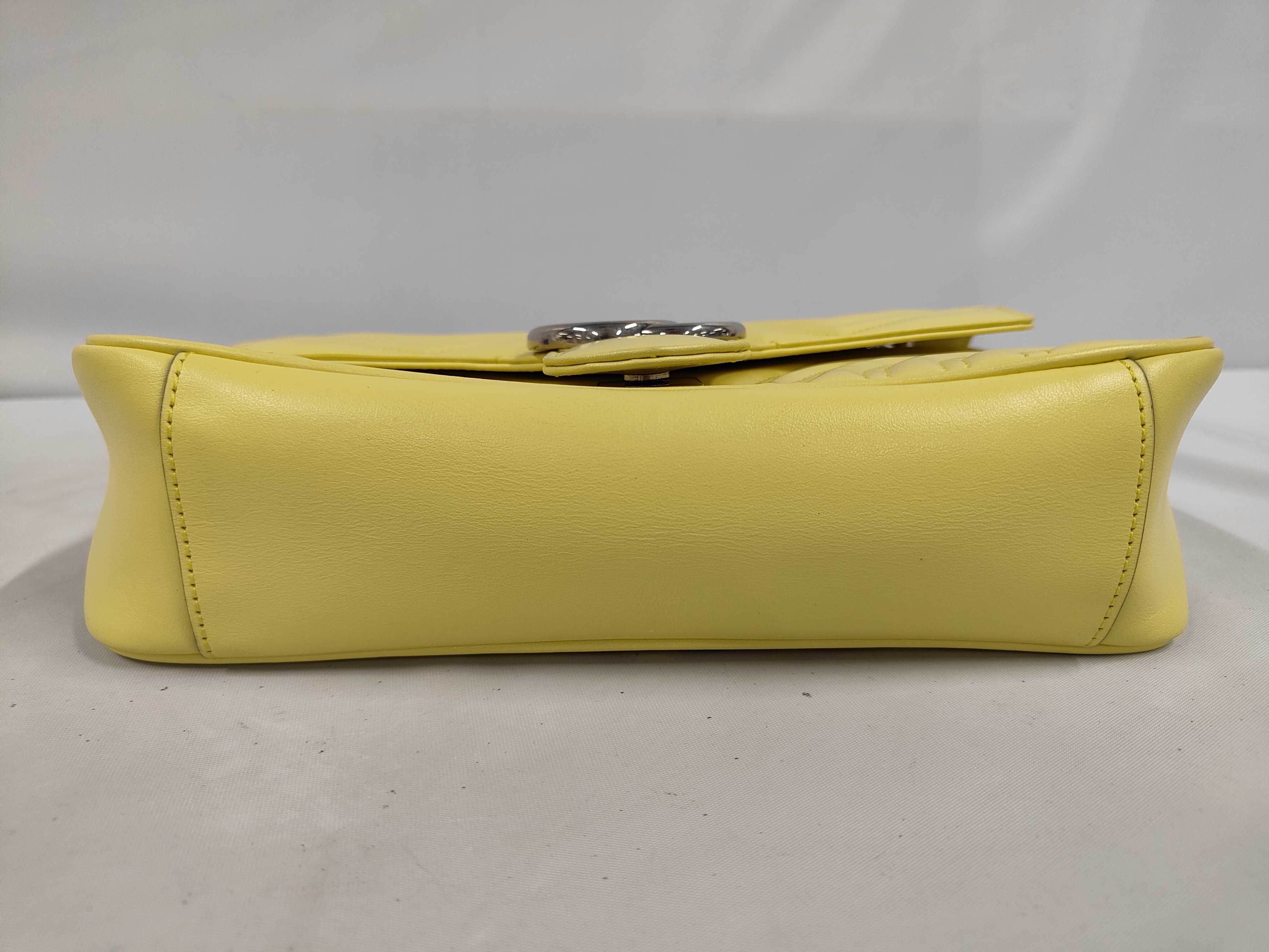 GG Marmont Leather Chain Shoulder Bag, Yellow — view 3