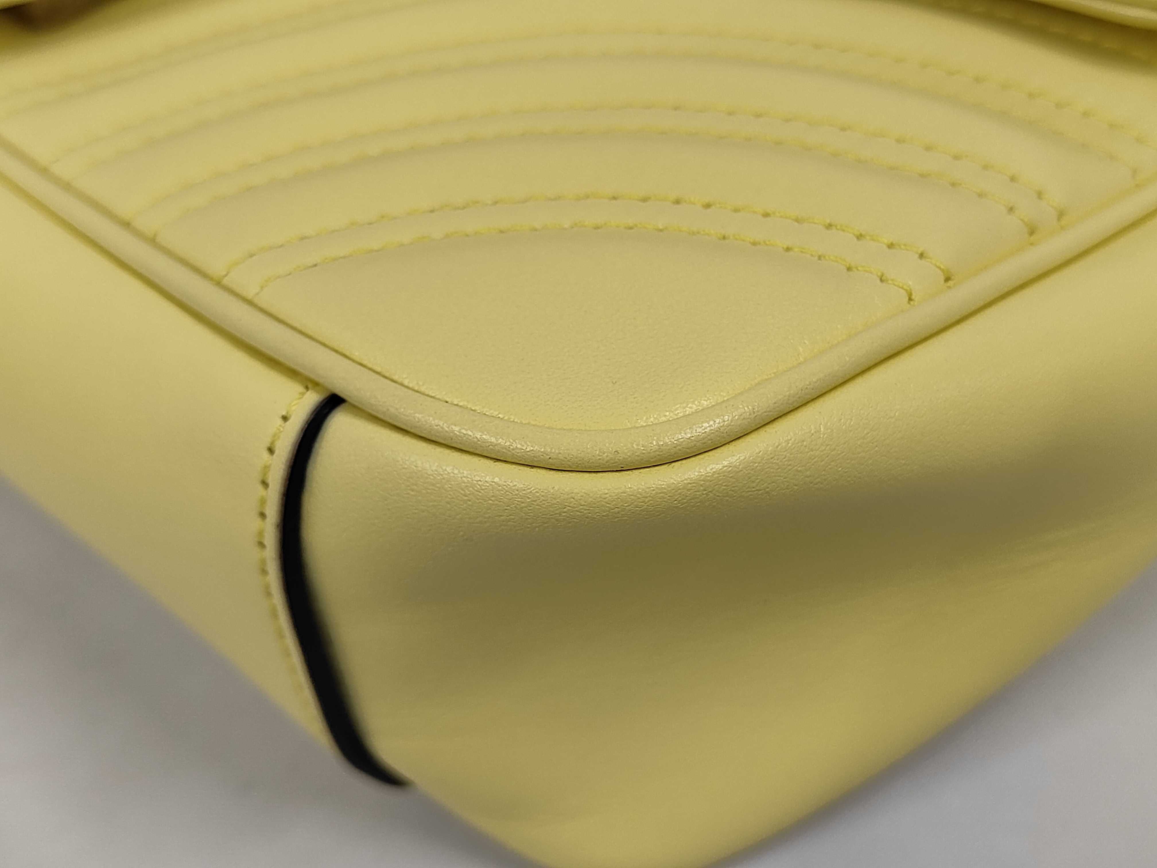GG Marmont Leather Chain Shoulder Bag, Yellow — view 4