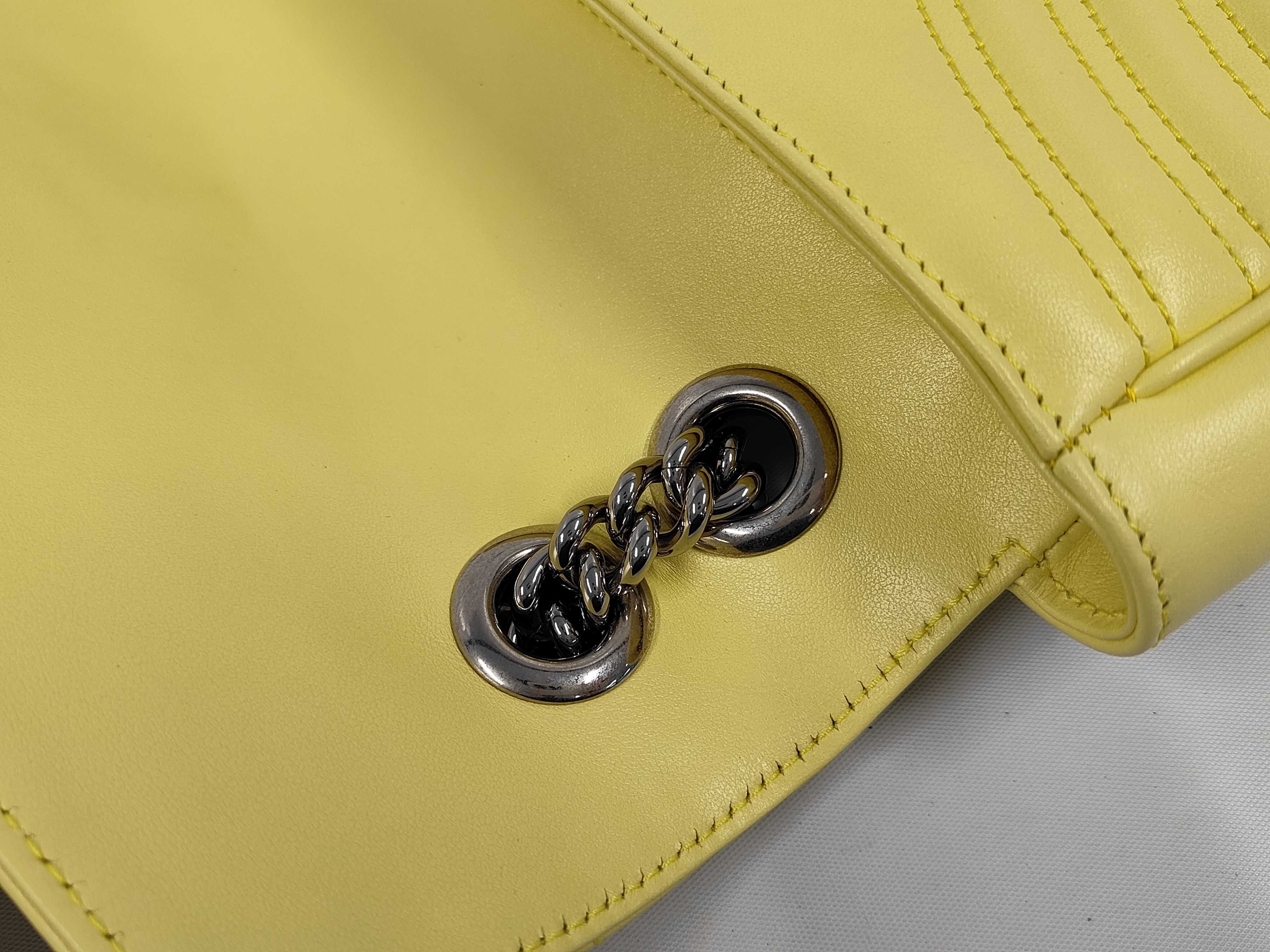 GG Marmont Leather Chain Shoulder Bag, Yellow — view 6