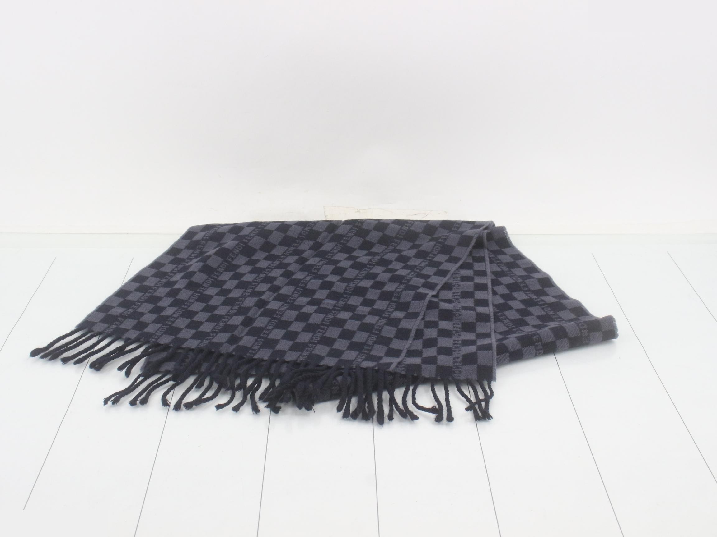 scarf, navy x gray — view 2