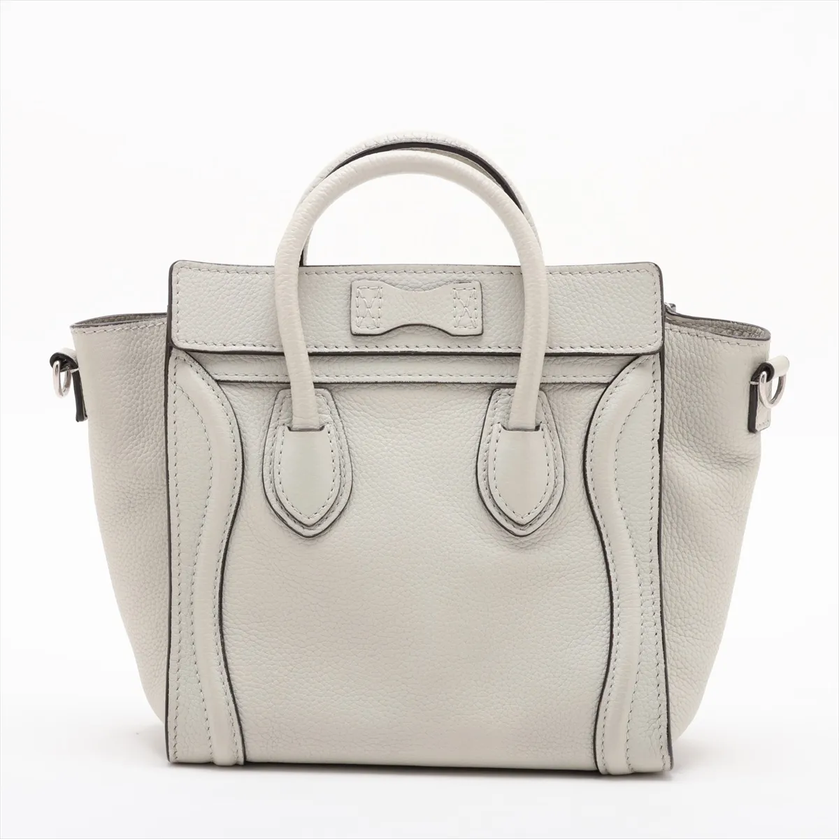 Luggage Nano Shopper Leather 2-Way Handbag, White — view 2