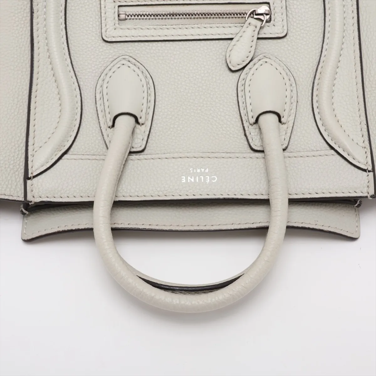 Luggage Nano Shopper Leather 2-Way Handbag, White — view 5