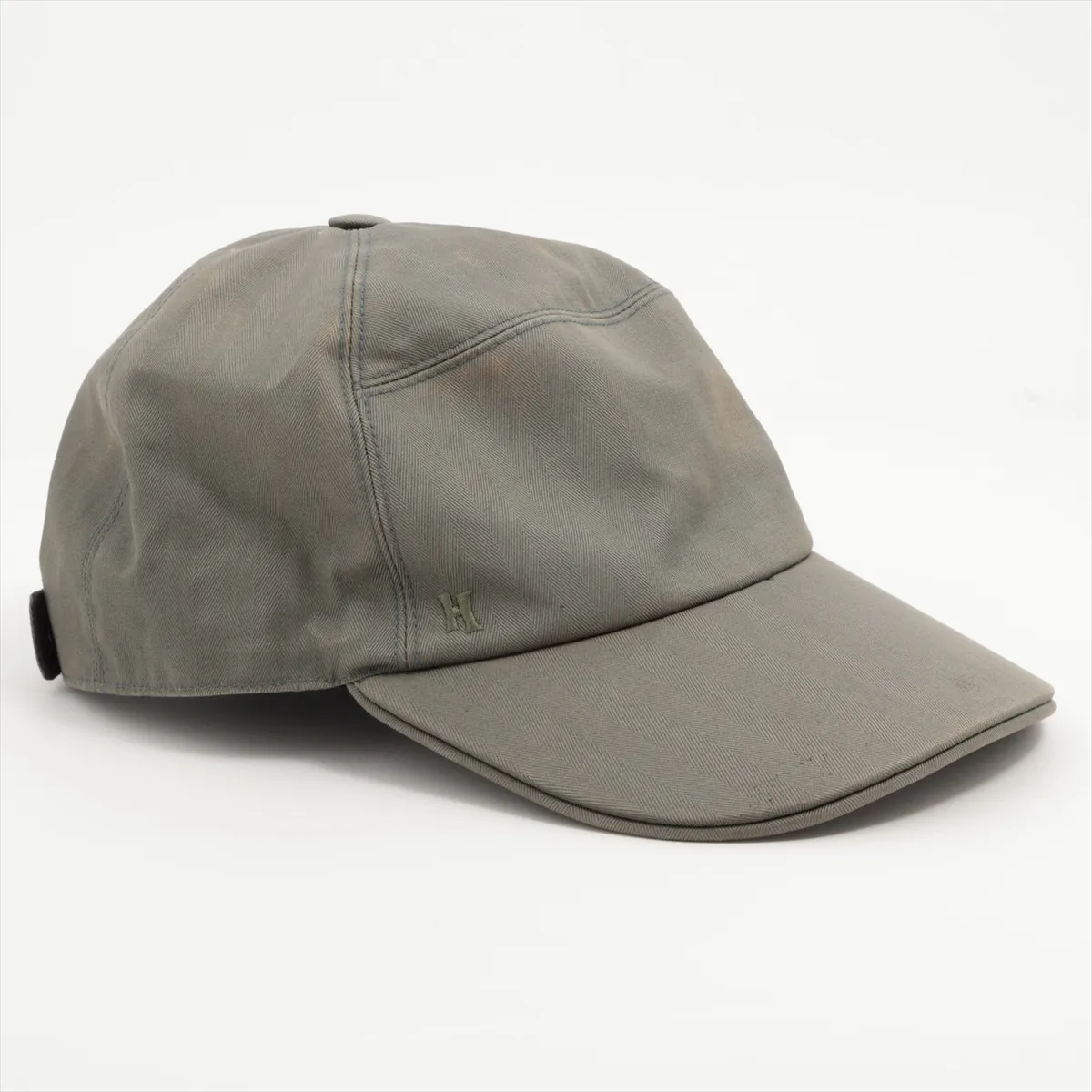 H-logo cap, size 59, cotton, green. Shows signs of wear, — view 2