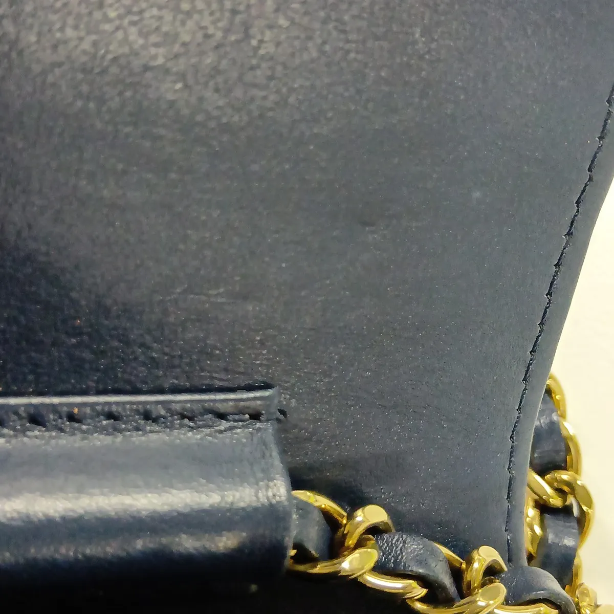 Matelassé Denim Chain Wallet, Blue, Gold Hardware, L0A1GE78, Random Plate, AP0250 — view 13