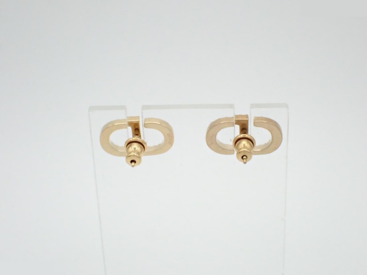 Rhinestone earrings, gold — view 2