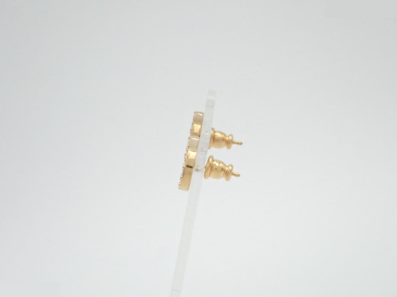 Rhinestone earrings, gold — view 3