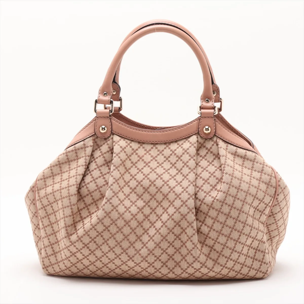 Diamante Sukey 211944 Canvas x Leather Handbag Beige x Pink — view 2