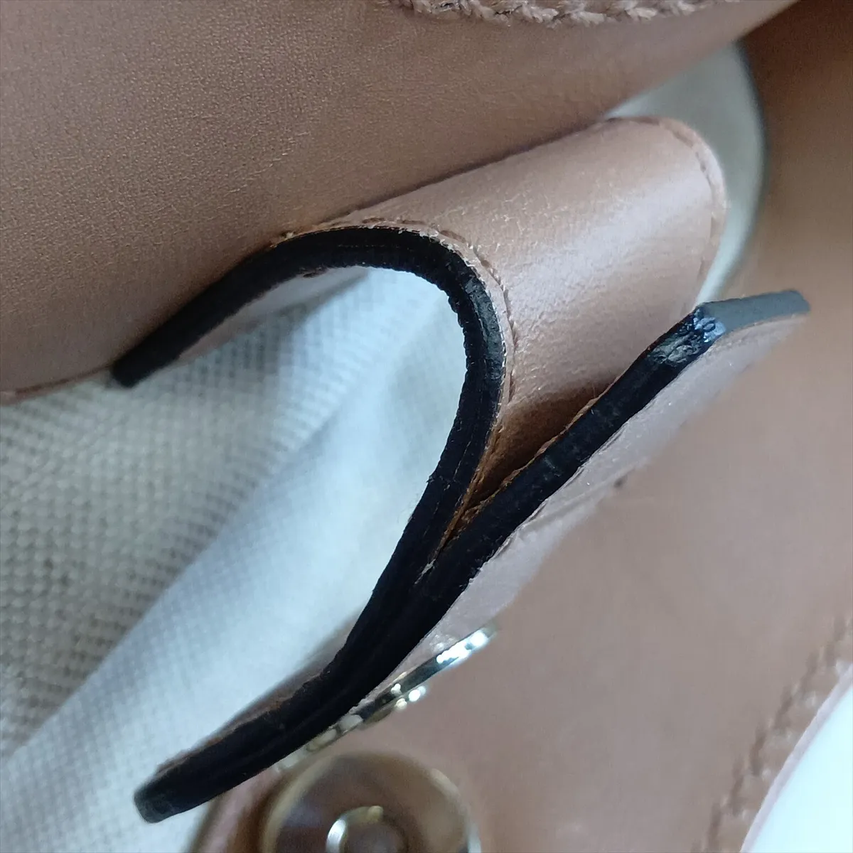 Diamante Sukey 211944 Canvas x Leather Handbag Beige x Pink — view 13