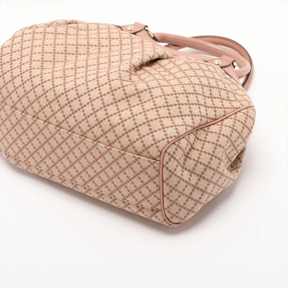 Diamante Sukey 211944 Canvas x Leather Handbag Beige x Pink — view 3