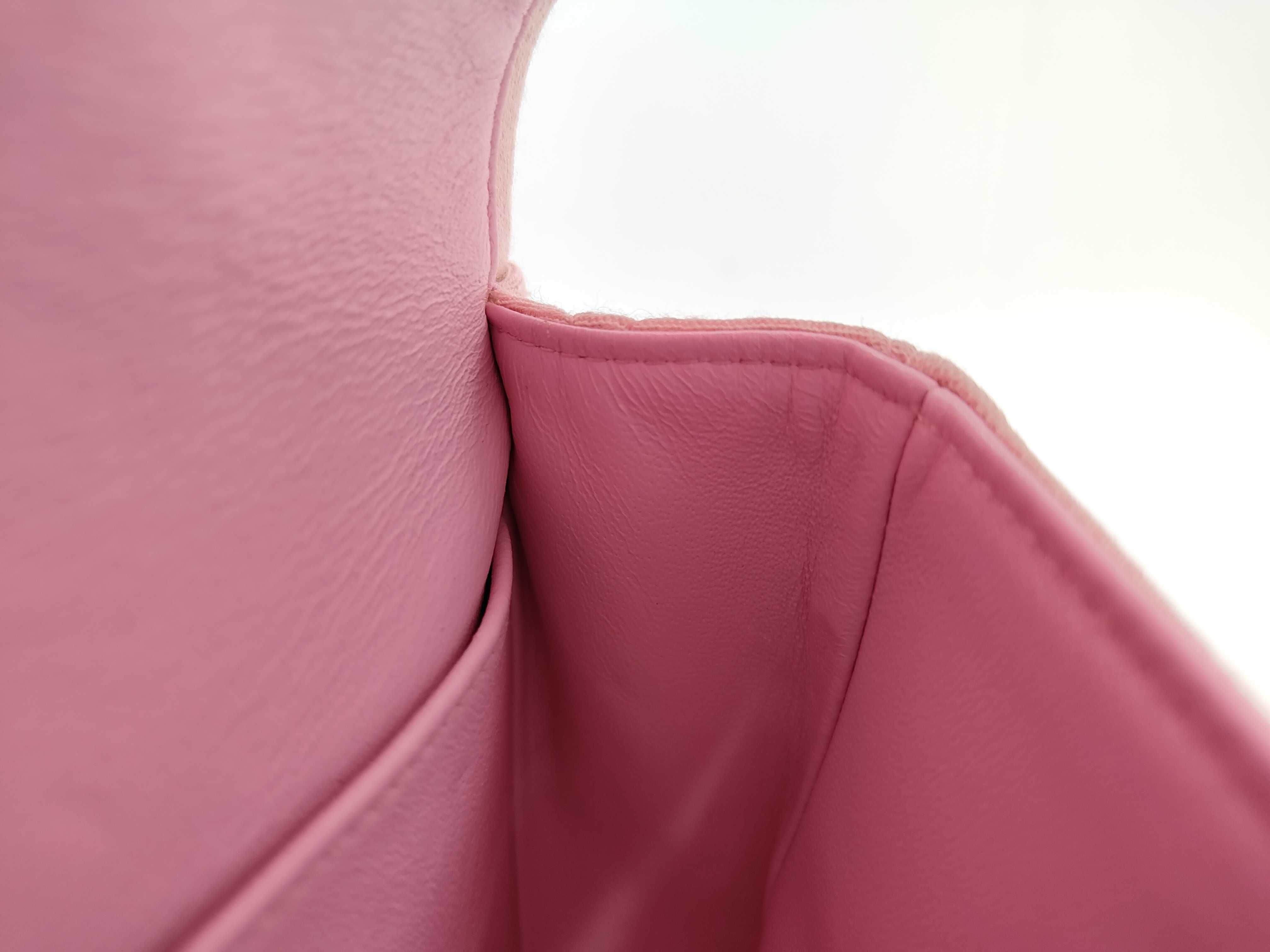 Matelassé Cotton Double Flap Pink Shoulder Bag — view 11