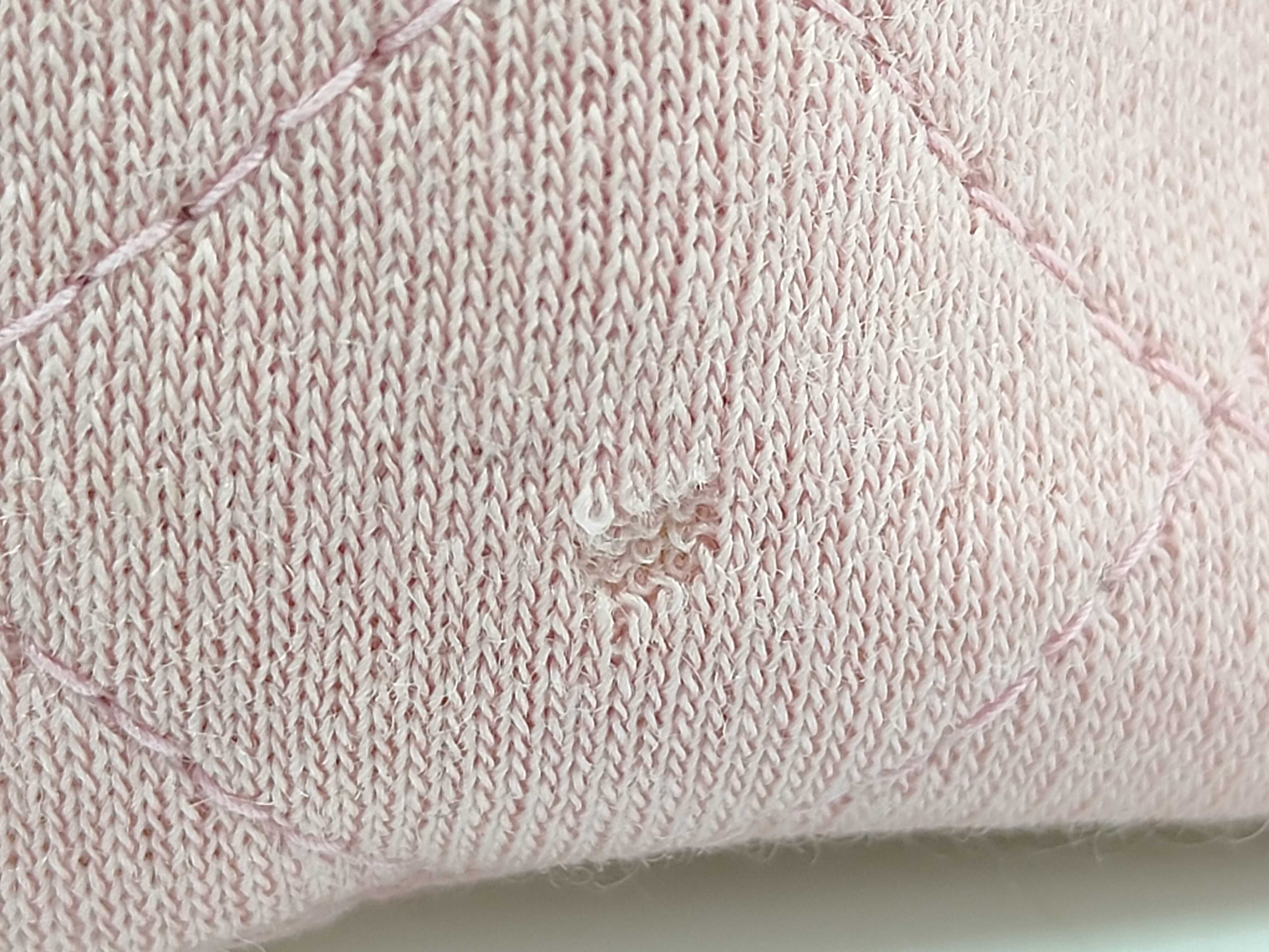 Matelassé Cotton Double Flap Pink Shoulder Bag — view 15