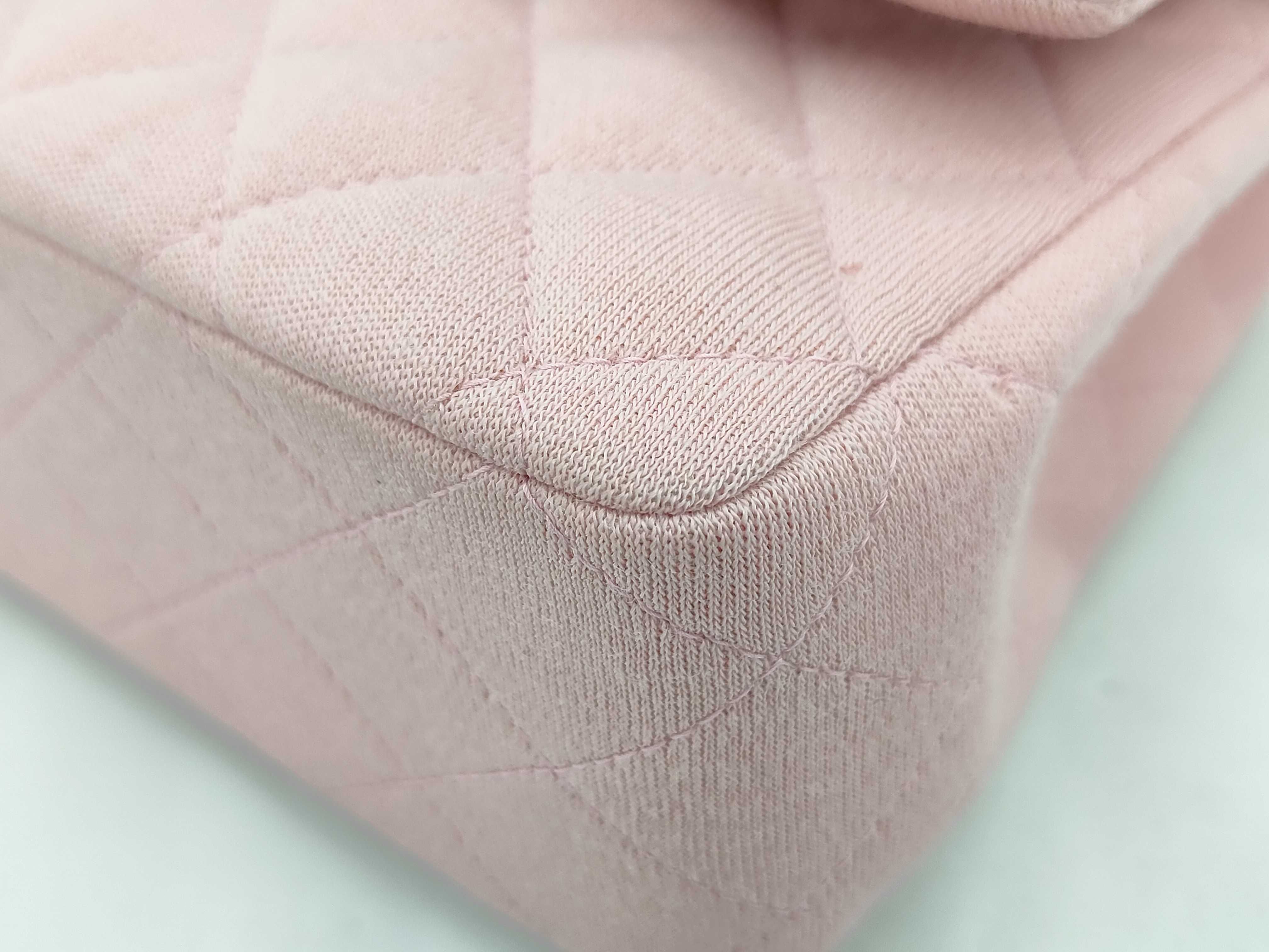 Matelassé Cotton Double Flap Pink Shoulder Bag — view 6