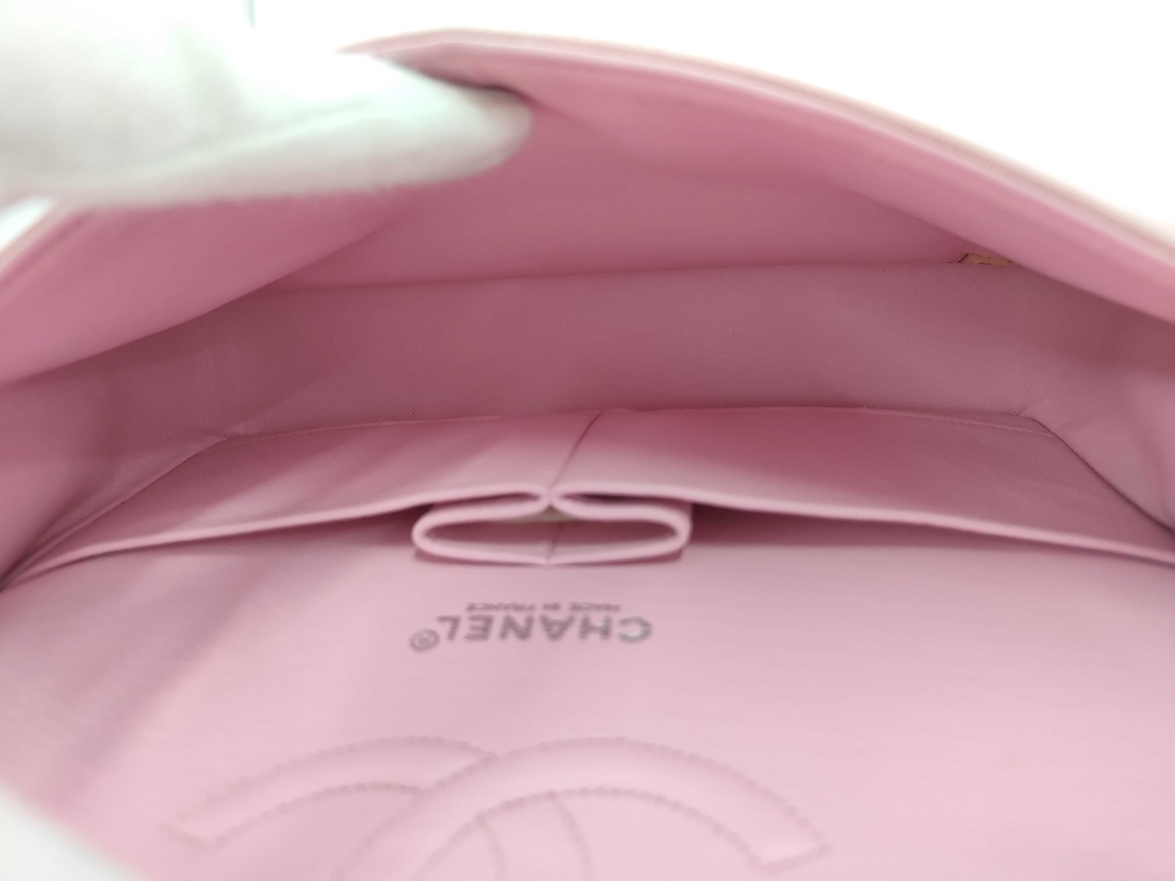 Matelassé Cotton Double Flap Pink Shoulder Bag — view 9