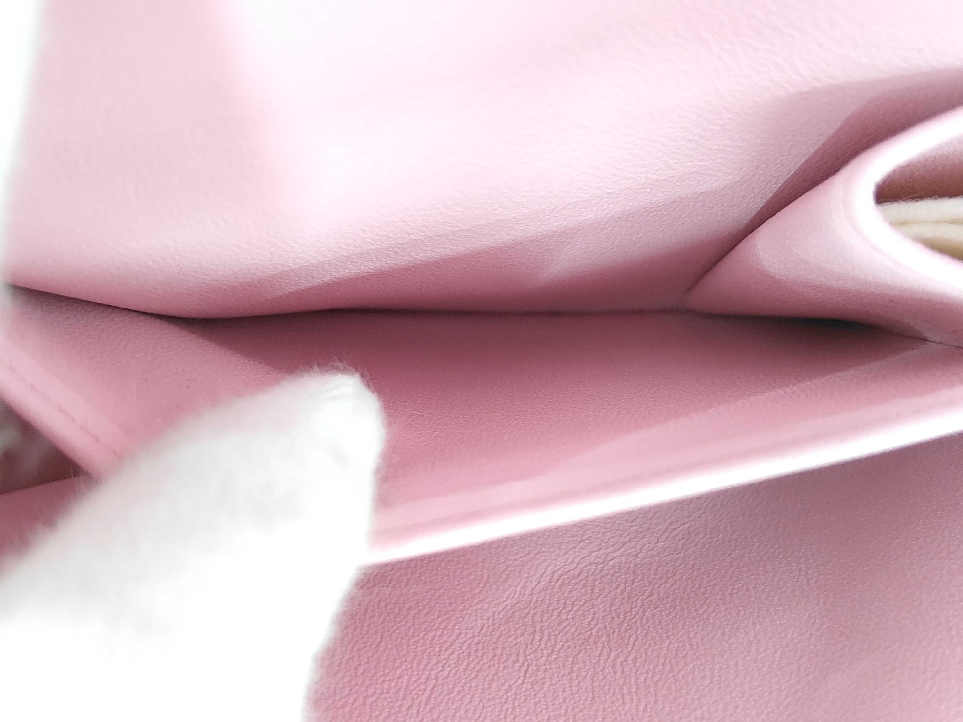 Matelassé Cotton Double Flap Pink Shoulder Bag — view 10
