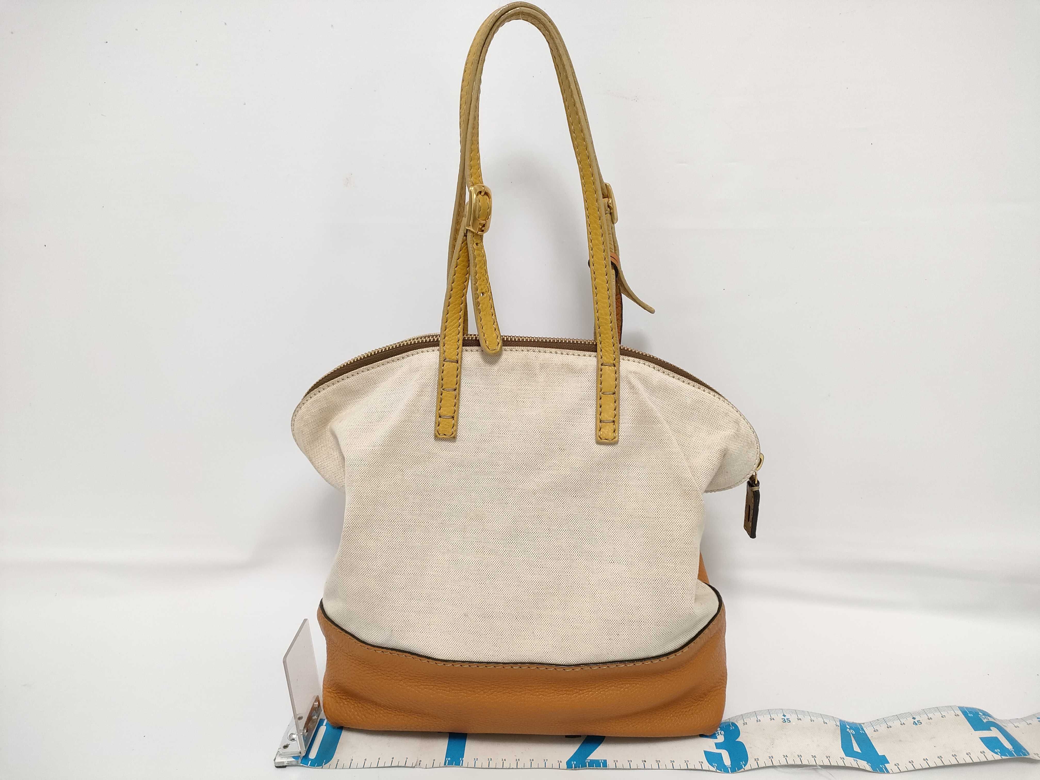 Selleria Canvas x Leather Shoulder Bag, White, 8BN232 (Shoulder Bag) — view 2
