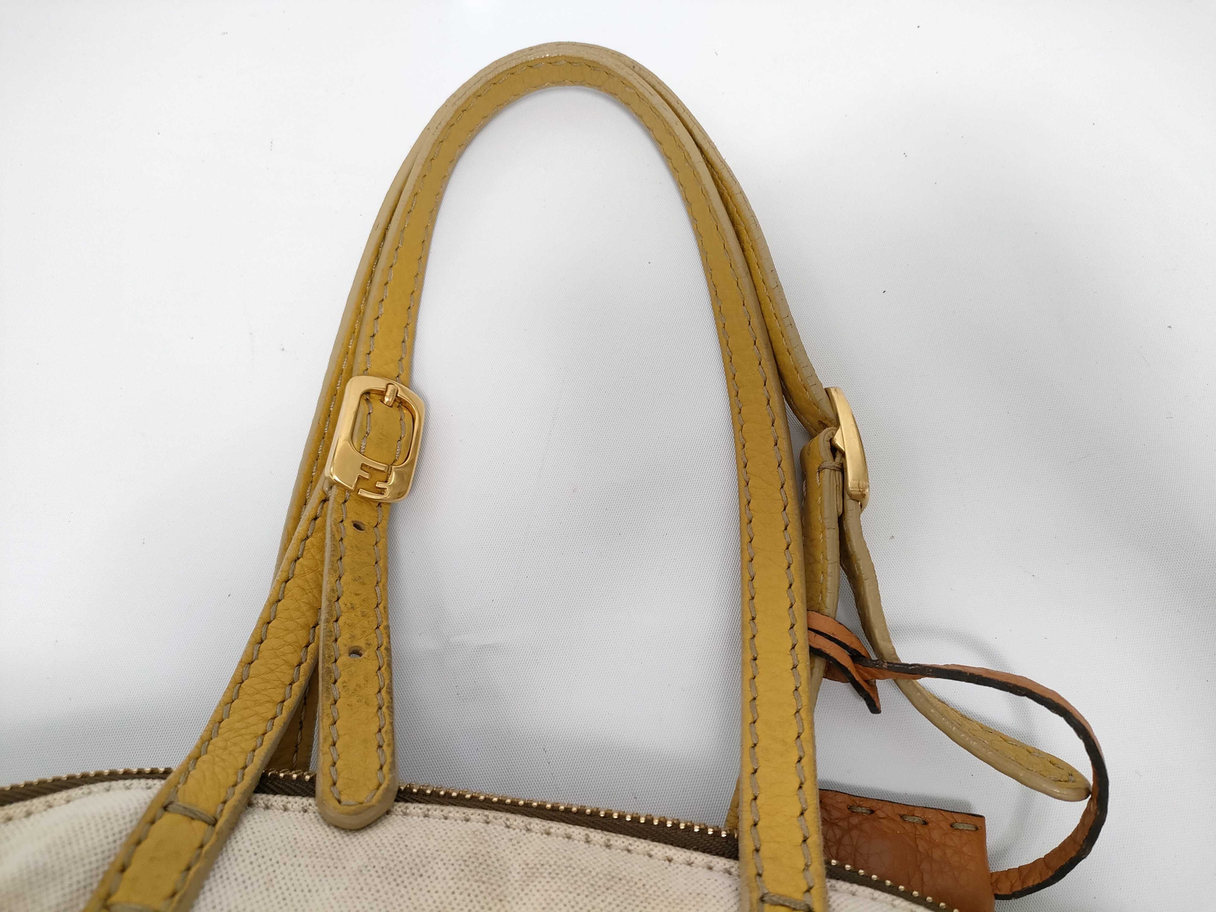 Selleria Canvas x Leather Shoulder Bag, White, 8BN232 (Shoulder Bag) — view 3