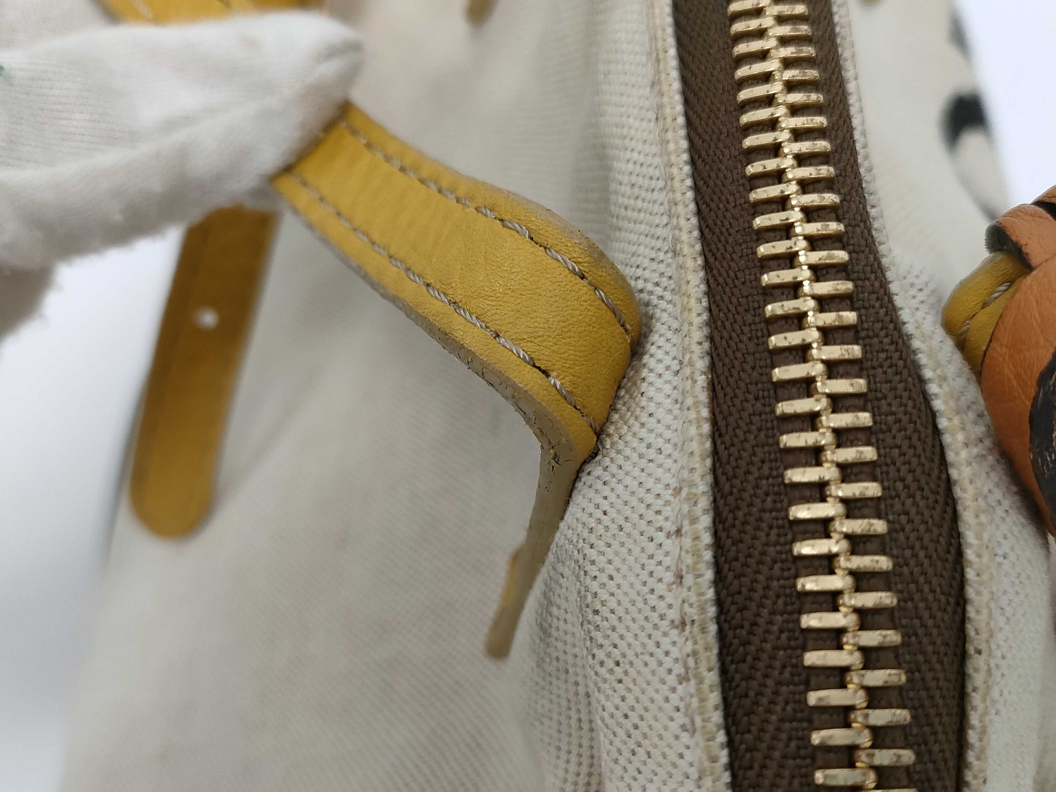 Selleria Canvas x Leather Shoulder Bag, White, 8BN232 (Shoulder Bag) — view 8