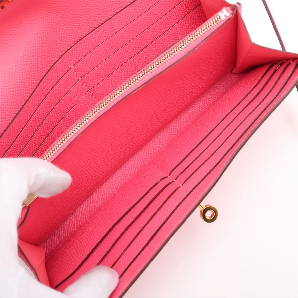 Kelly Wallet, Veau Epsom Leather, Long Wallet, Pink, Gold Hardware, X: 2016 — view 5