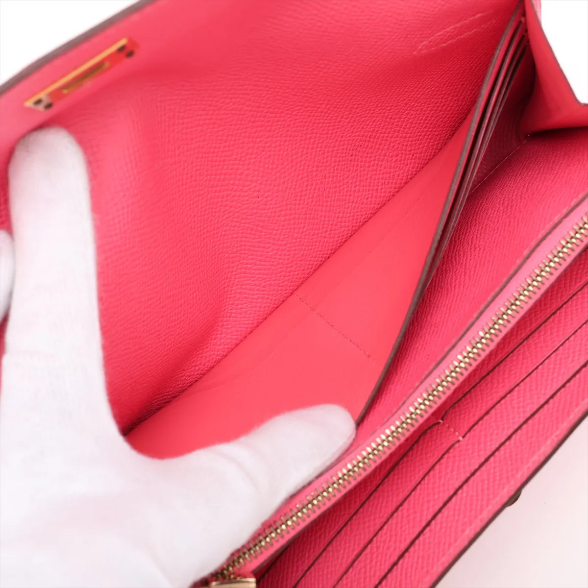Kelly Wallet, Veau Epsom Leather, Long Wallet, Pink, Gold Hardware, X: 2016 — view 6