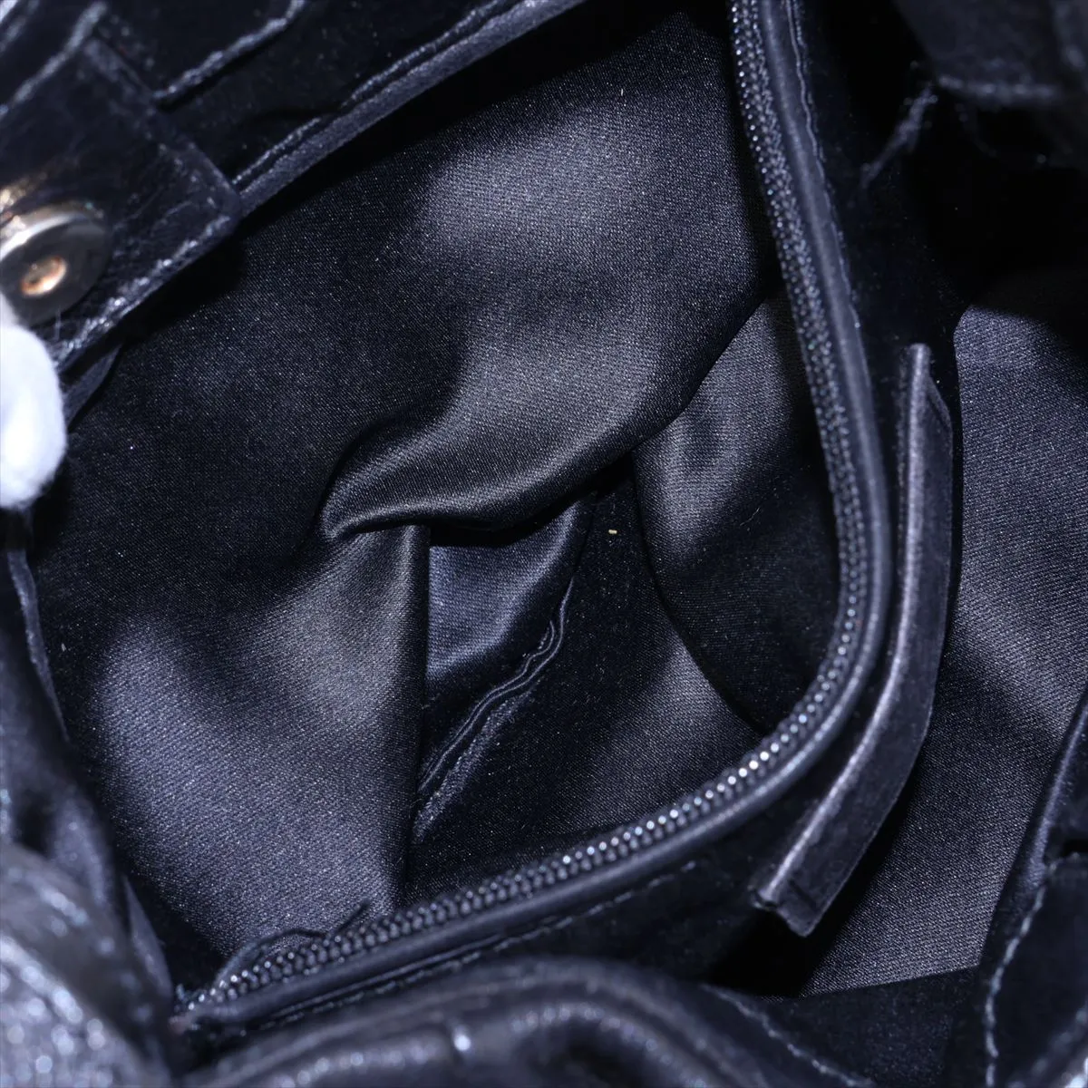 Leather Shoulder Bag, Black, 139259 — view 8