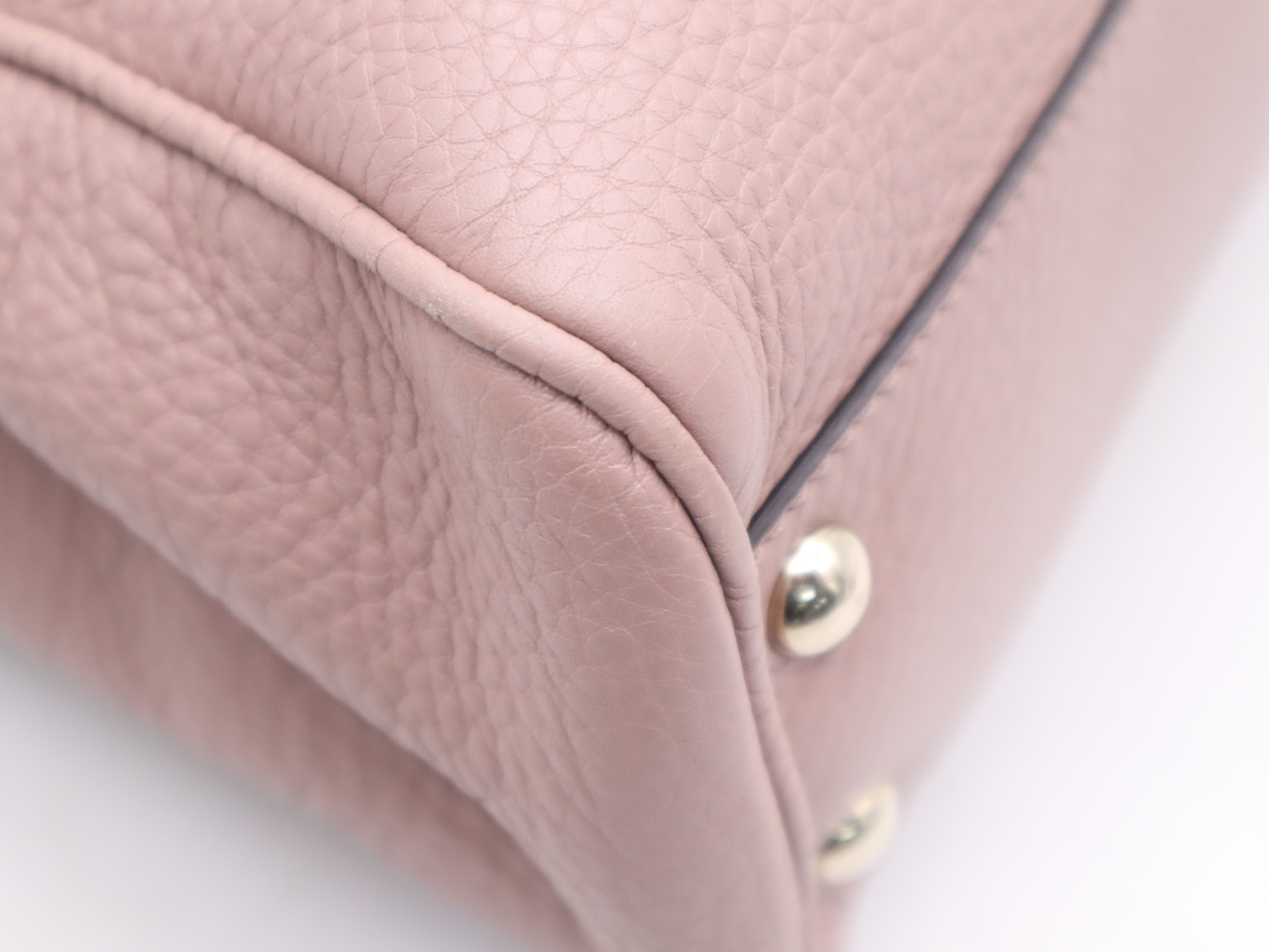 336032 Leather Bamboo Handbag, Pink, Gold Hardware — view 9