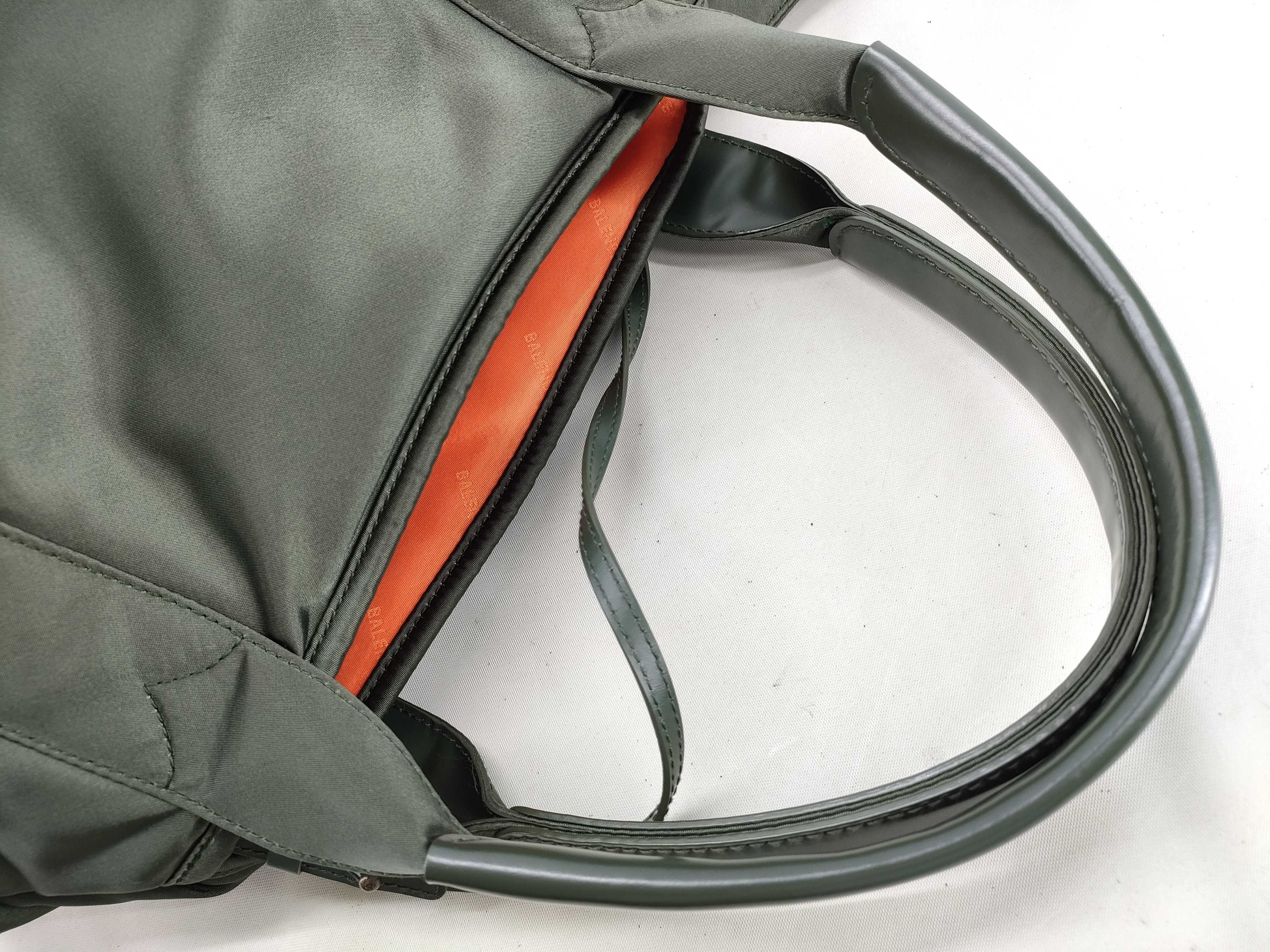 Navy Cabas Nylon Leather Tote Bag (Khaki) with Pouch and Storage Bag. — view 5