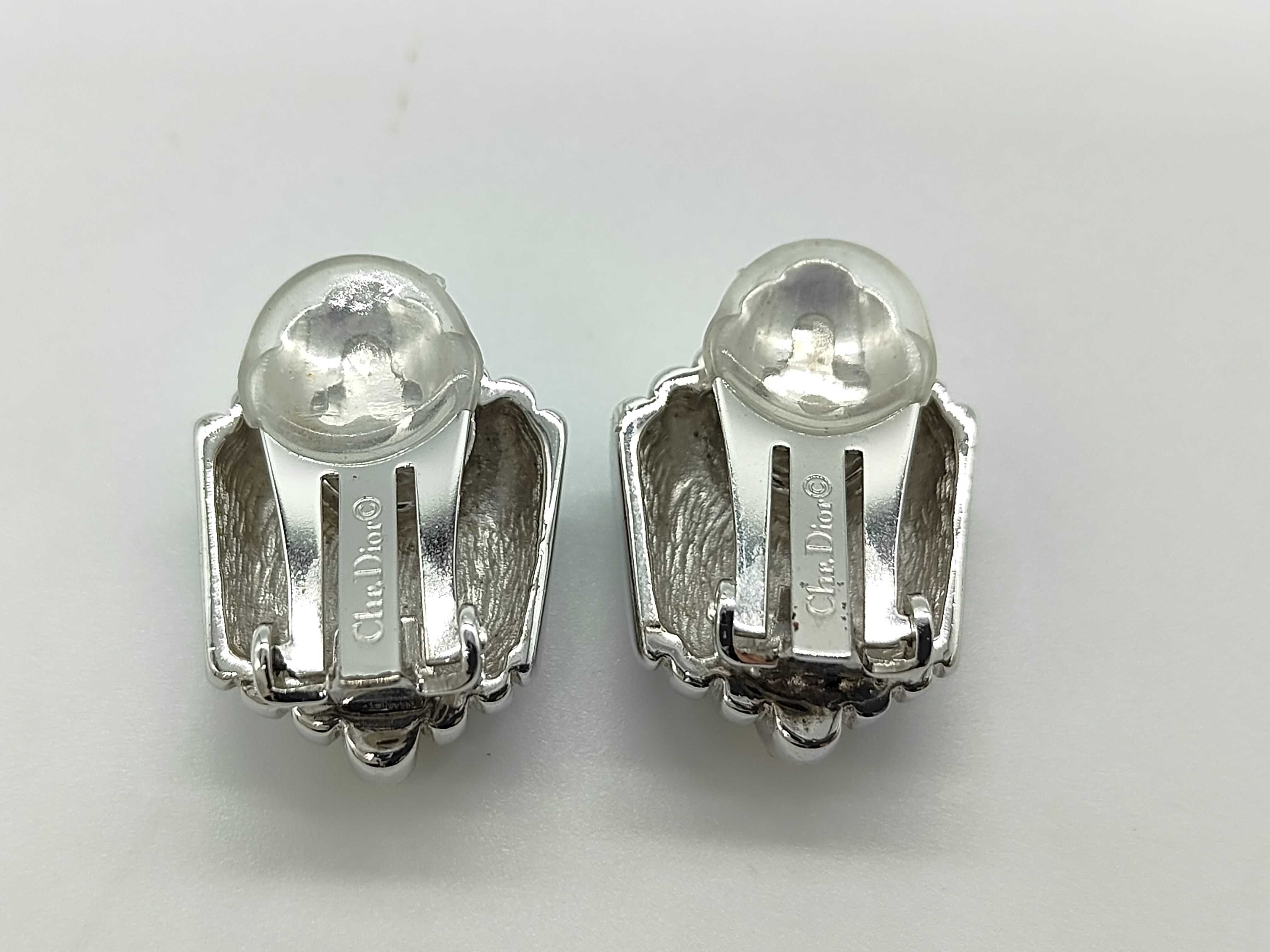 Rhinestone Shell Earrings (Silver and Gold) — view 2