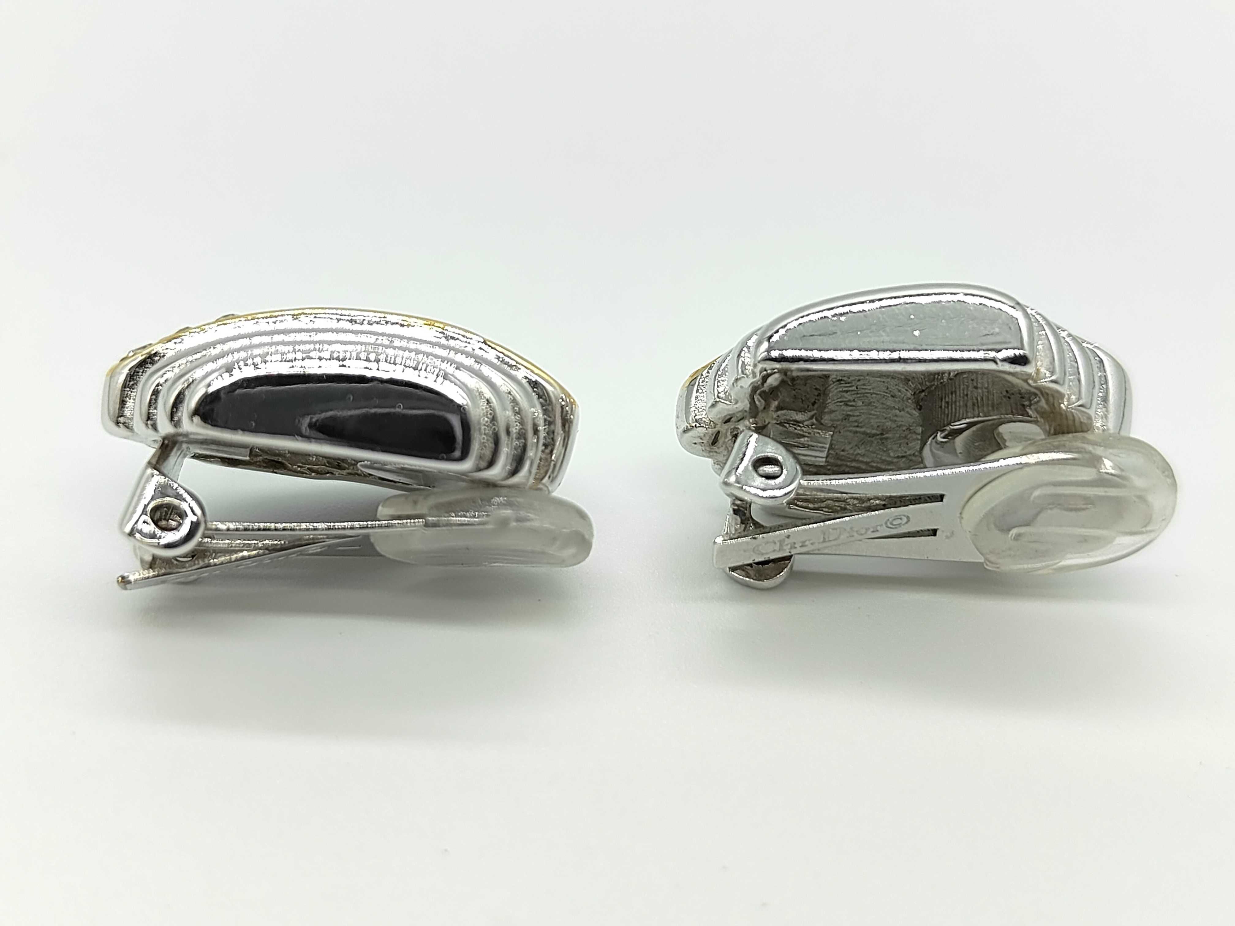 Rhinestone Shell Earrings (Silver and Gold) — view 3