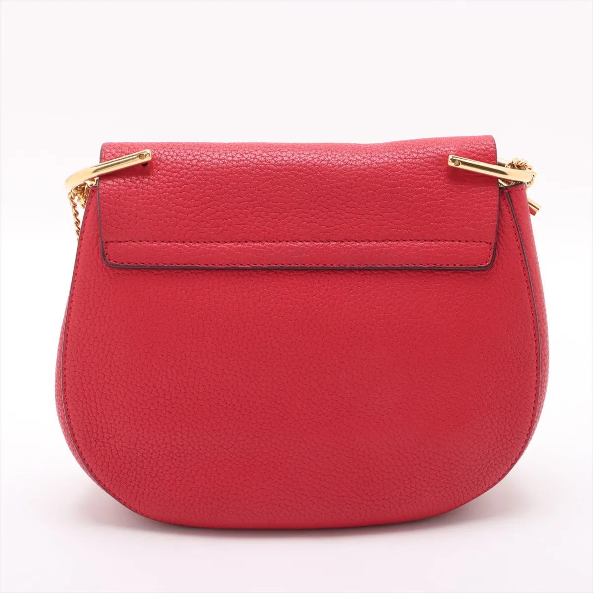 Drew Leather Chain Shoulder Bag Red — view 2