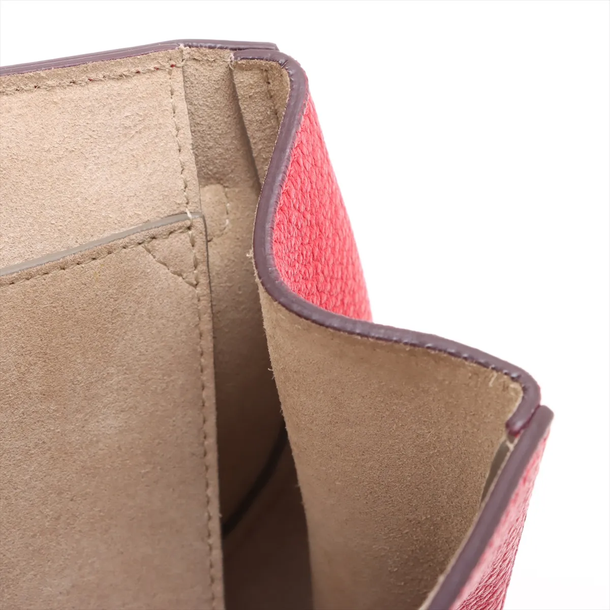 Drew Leather Chain Shoulder Bag Red — view 9