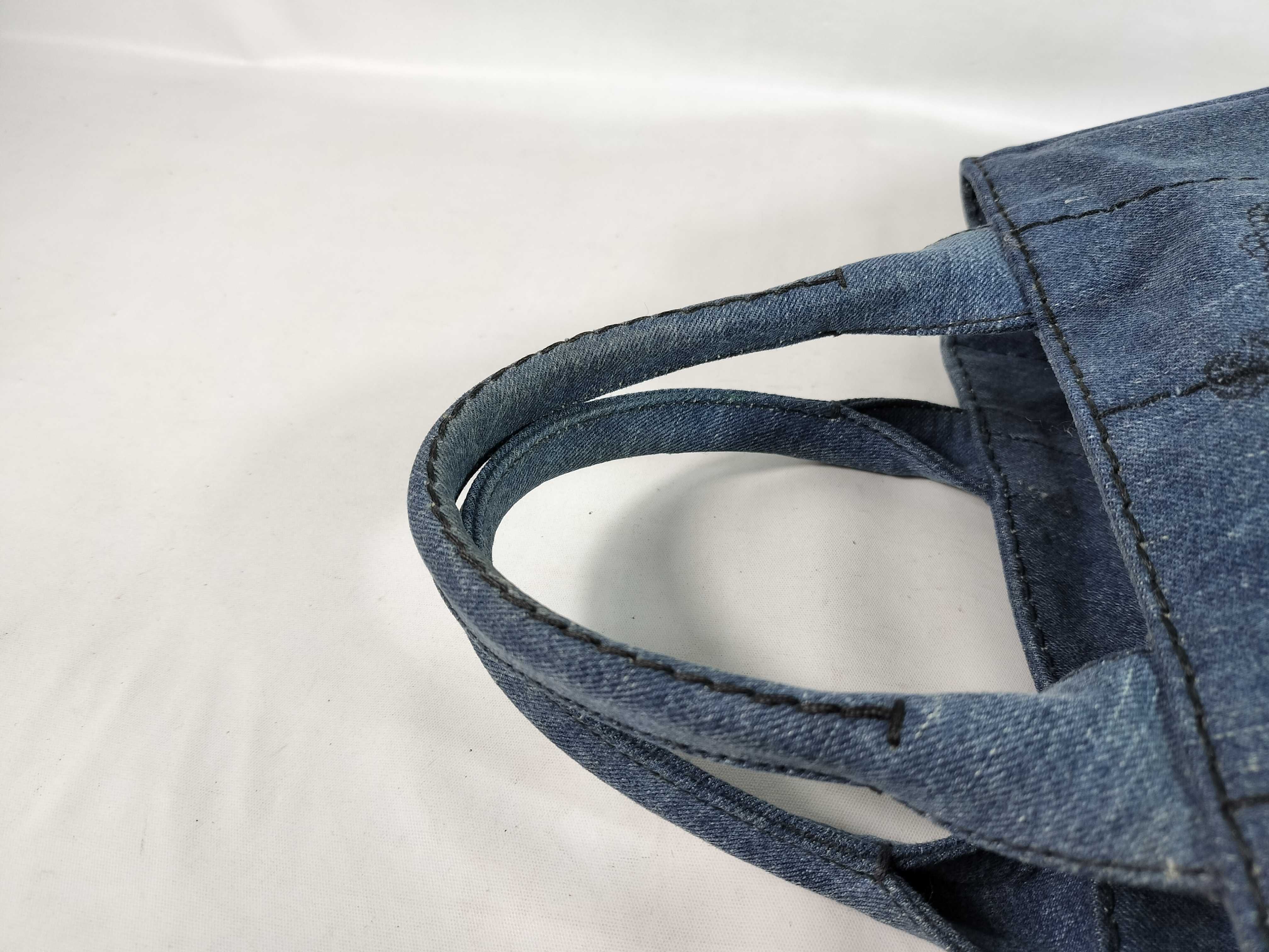 Mini Canapa Denim 2-Way Tote Bag, Blue, 1BG439 (Tote Bag) — view 3