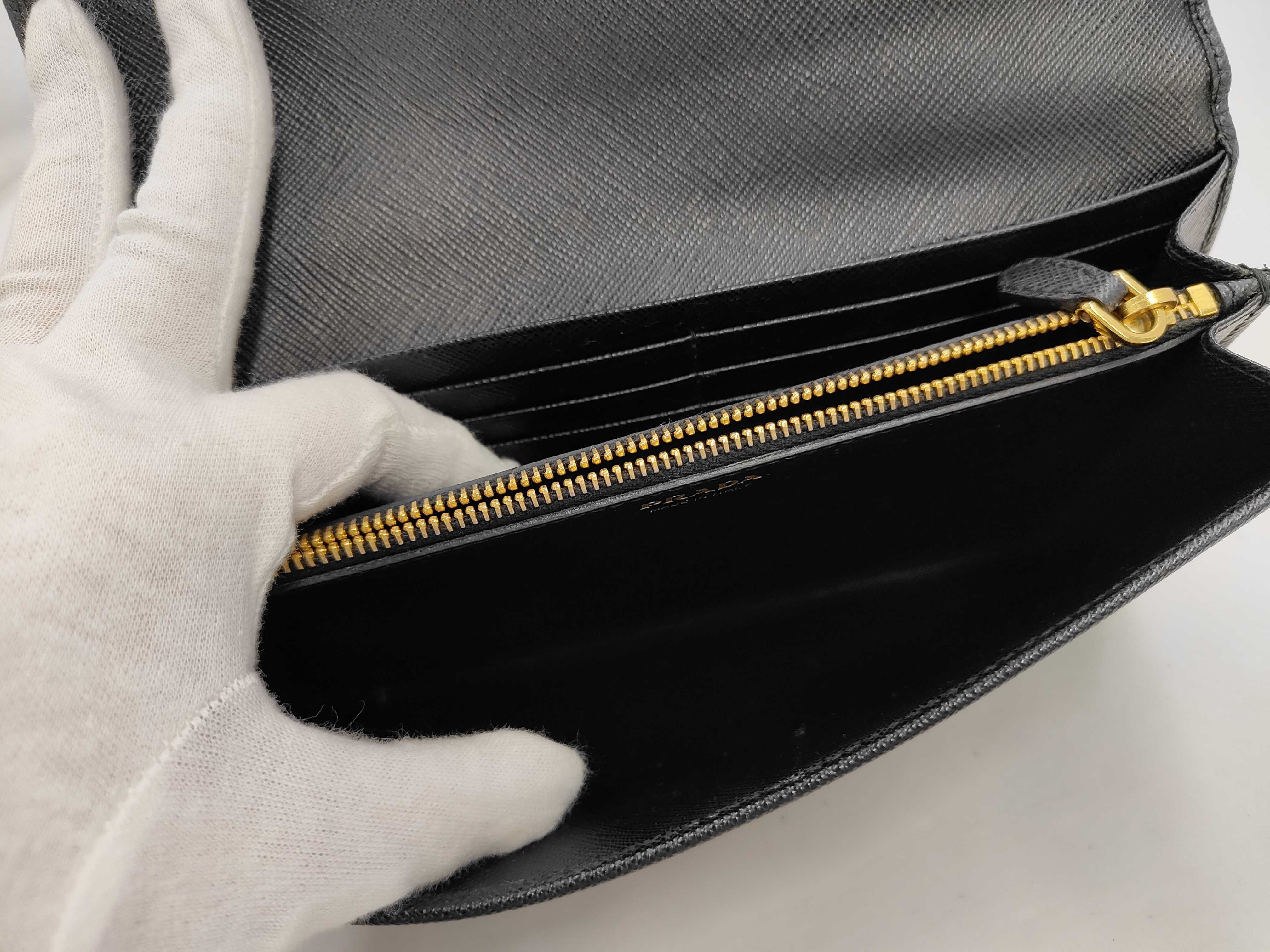 Saffiano Leather Long Wallet 2ML220 (Black) — view 10