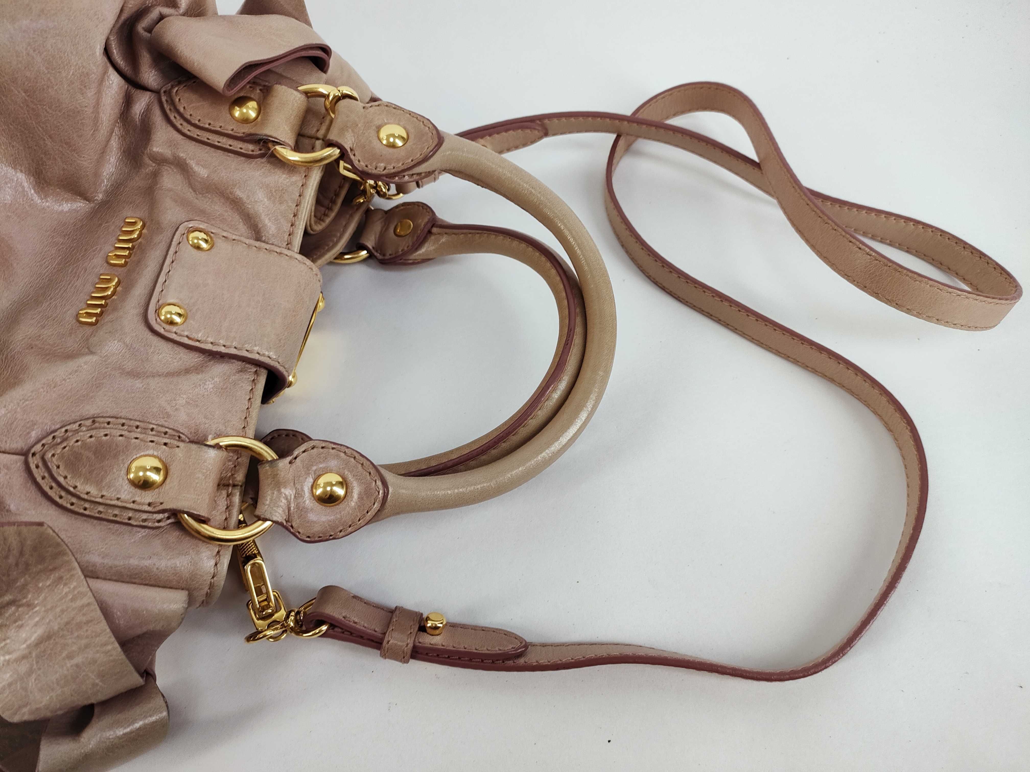 Archive 2-way Handbag/Shoulder Bag with Side Ribbon, Pink, Vitello Handbag — view 3