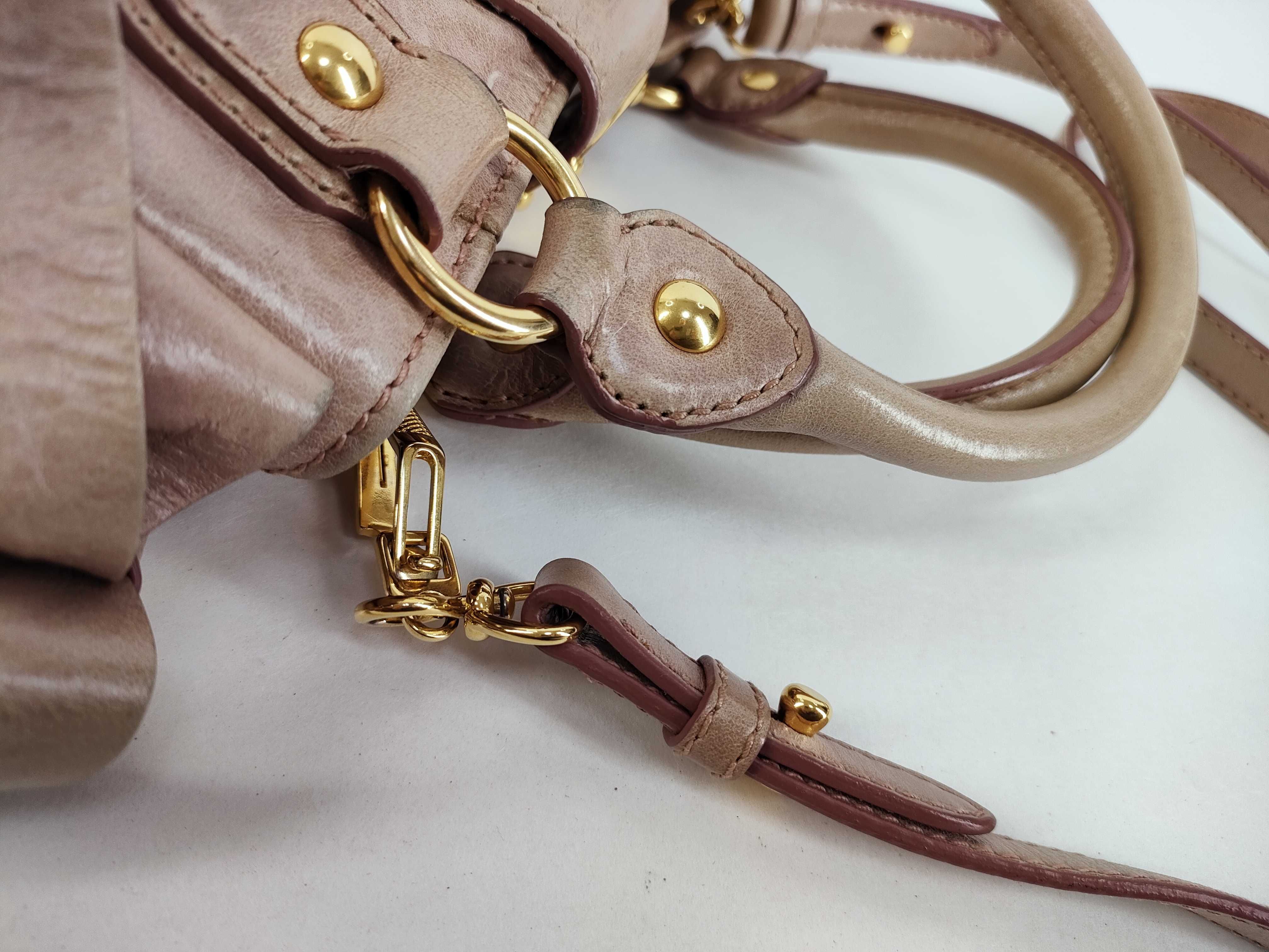 Archive 2-way Handbag/Shoulder Bag with Side Ribbon, Pink, Vitello Handbag — view 5
