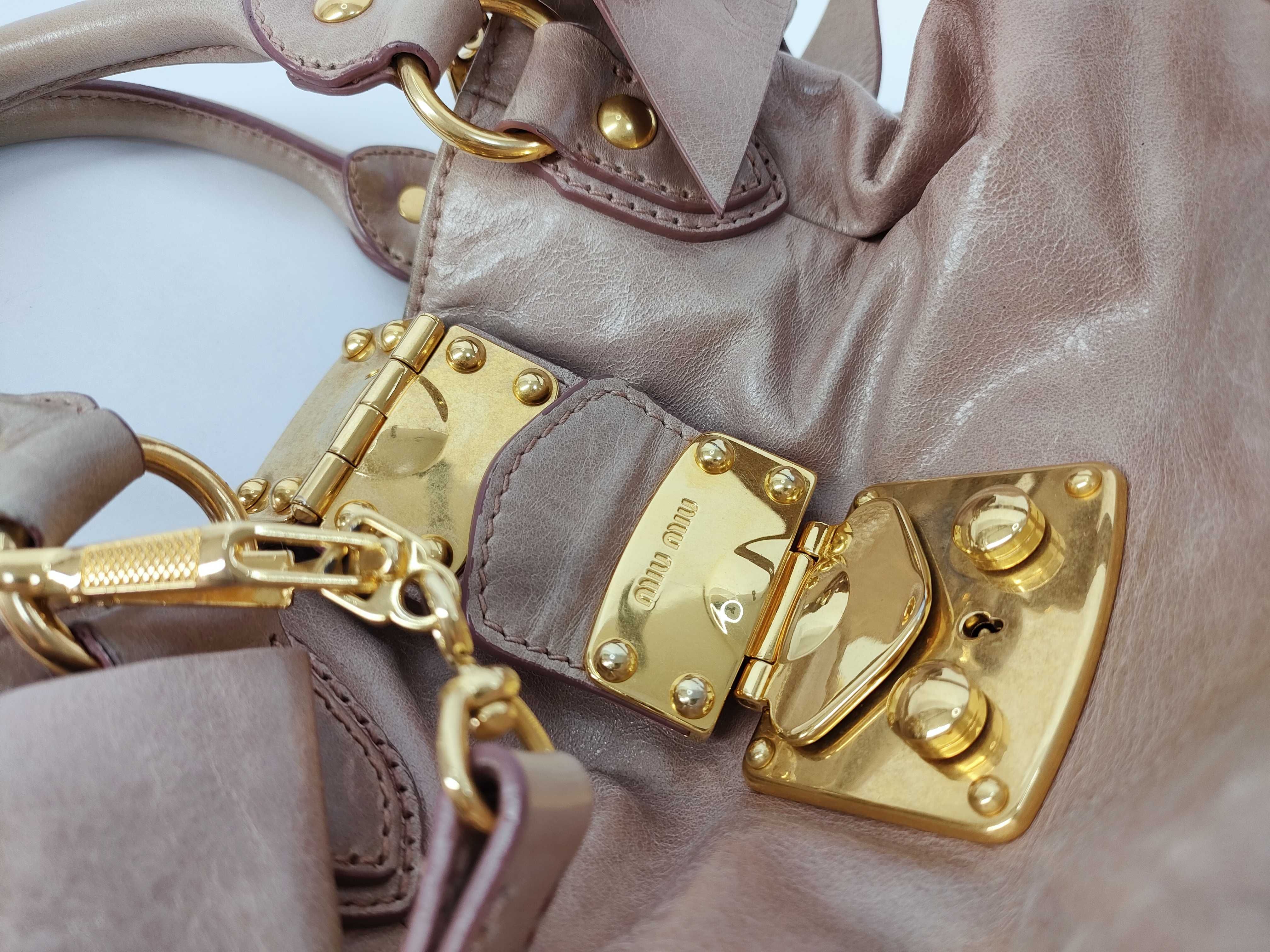 Archive 2-way Handbag/Shoulder Bag with Side Ribbon, Pink, Vitello Handbag — view 8