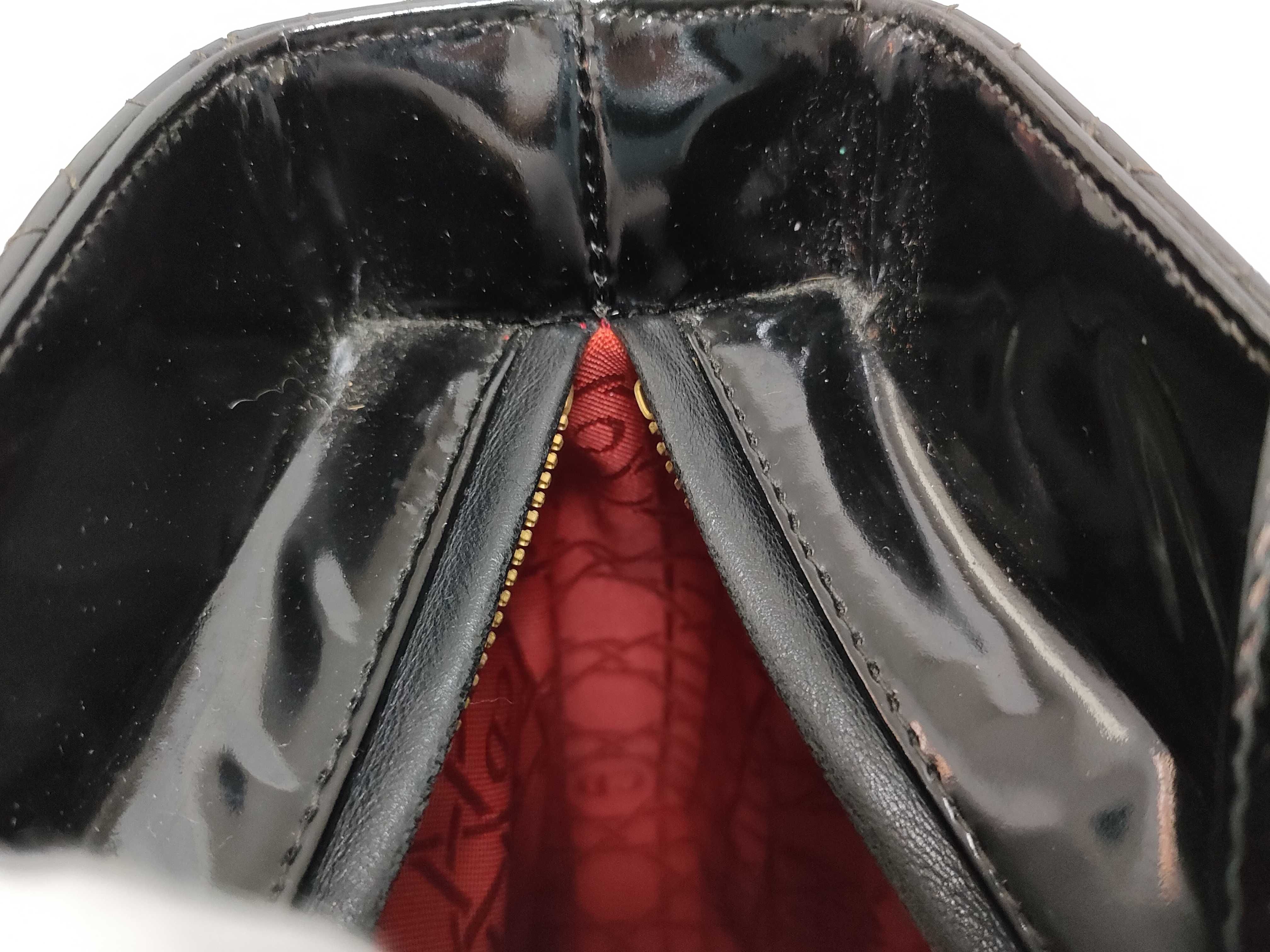 Lady Dior Large Patent Black Handbag — view 12