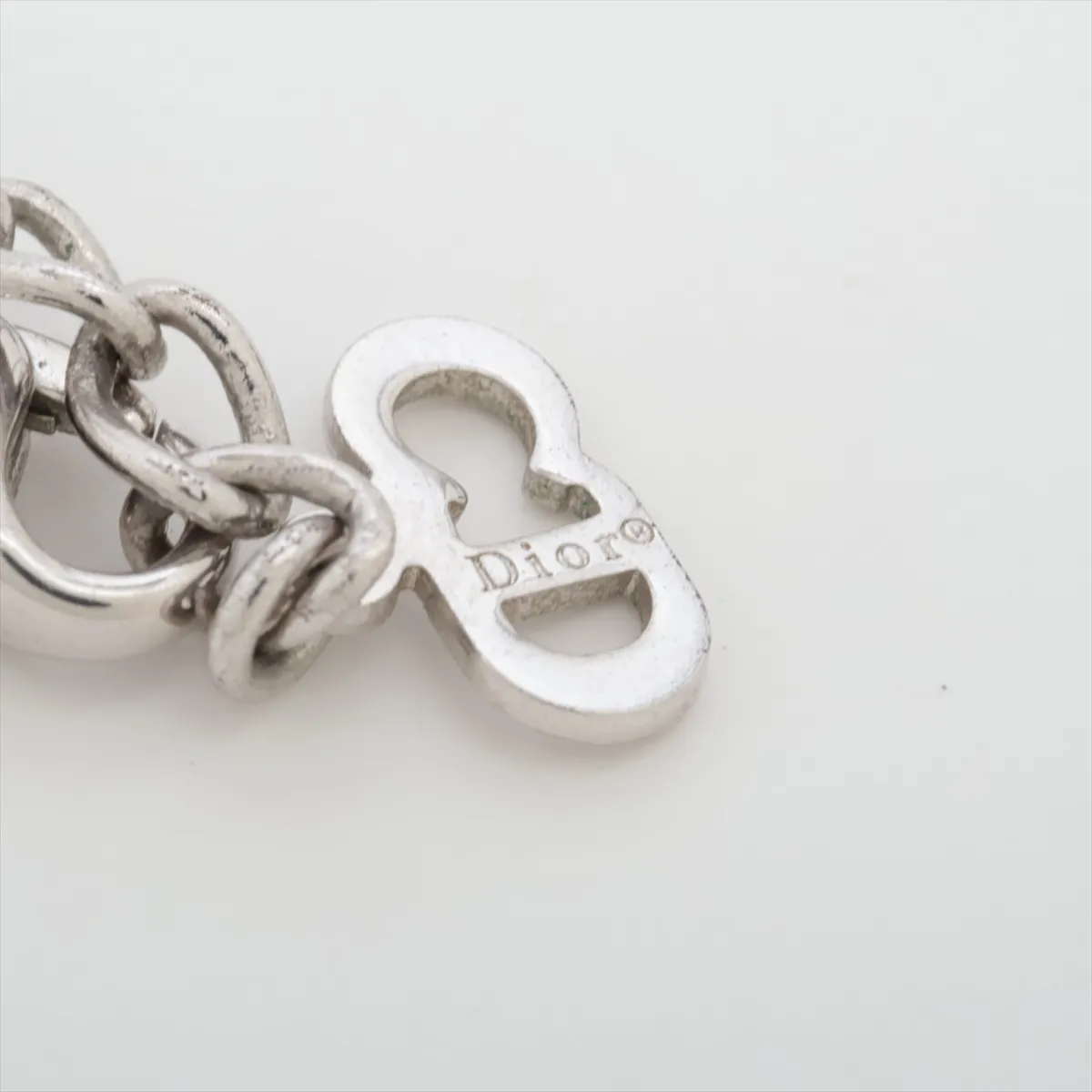 logo necklace, metal, silver. Shows — view 4