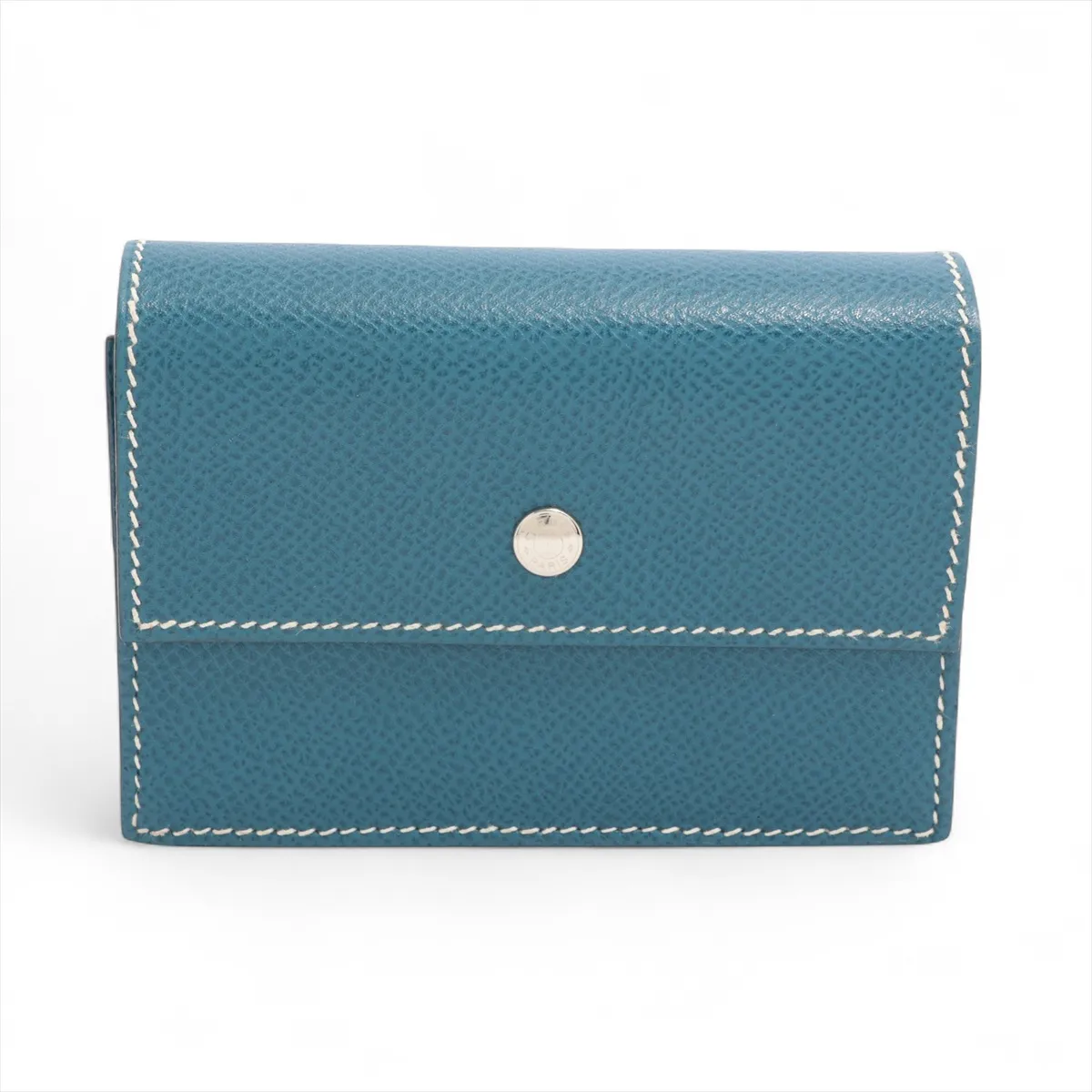 Sakura Veau Epsom Card Case, Blue, Silver Hardware G: 2003