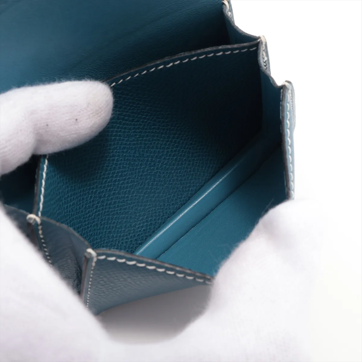 Sakura Veau Epsom Card Case, Blue, Silver Hardware G: 2003 — view 5