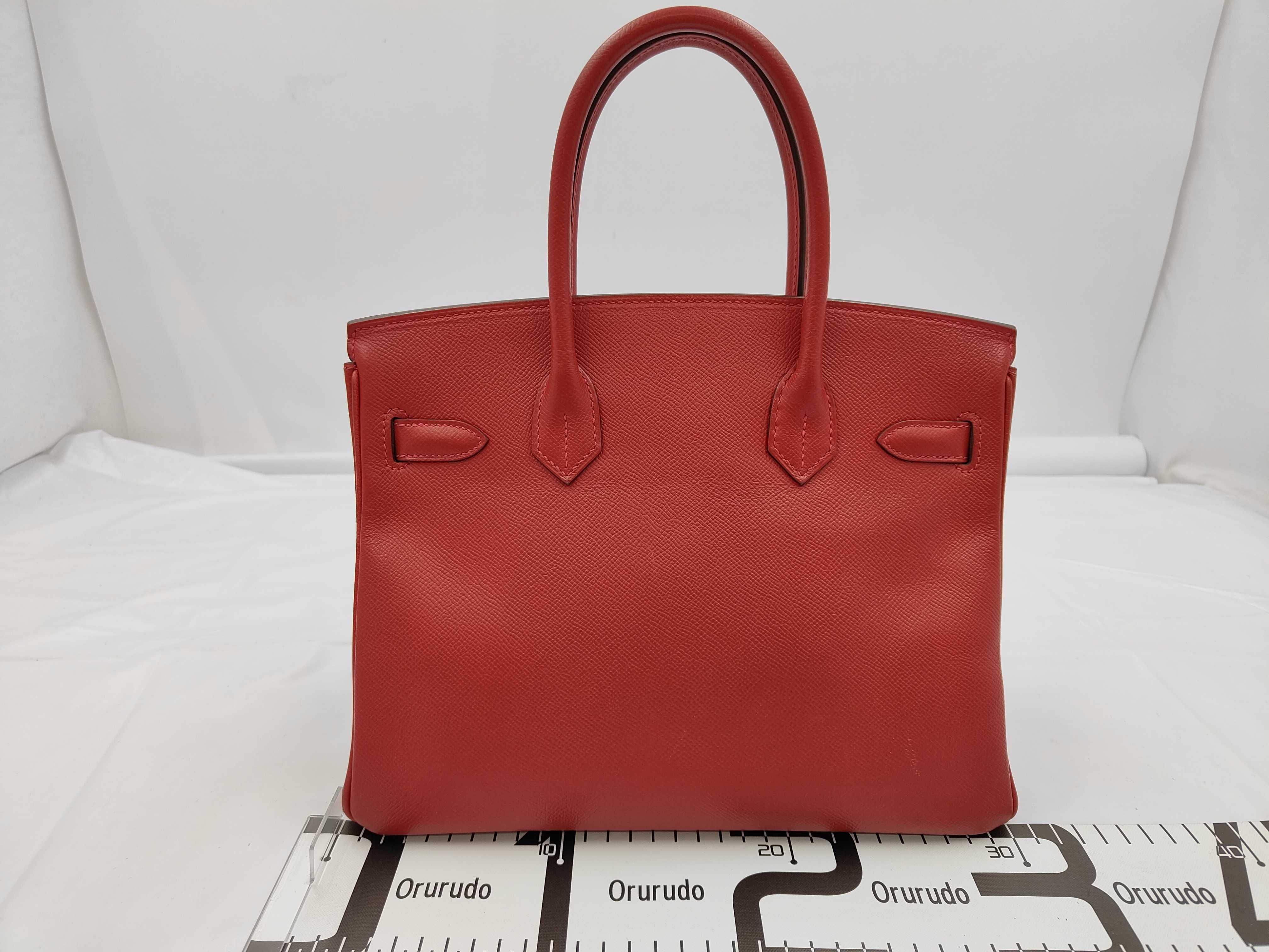 Birkin 30 Epsom leather, silver hardware, Rouge Casaque, R stamp, handbag — view 2