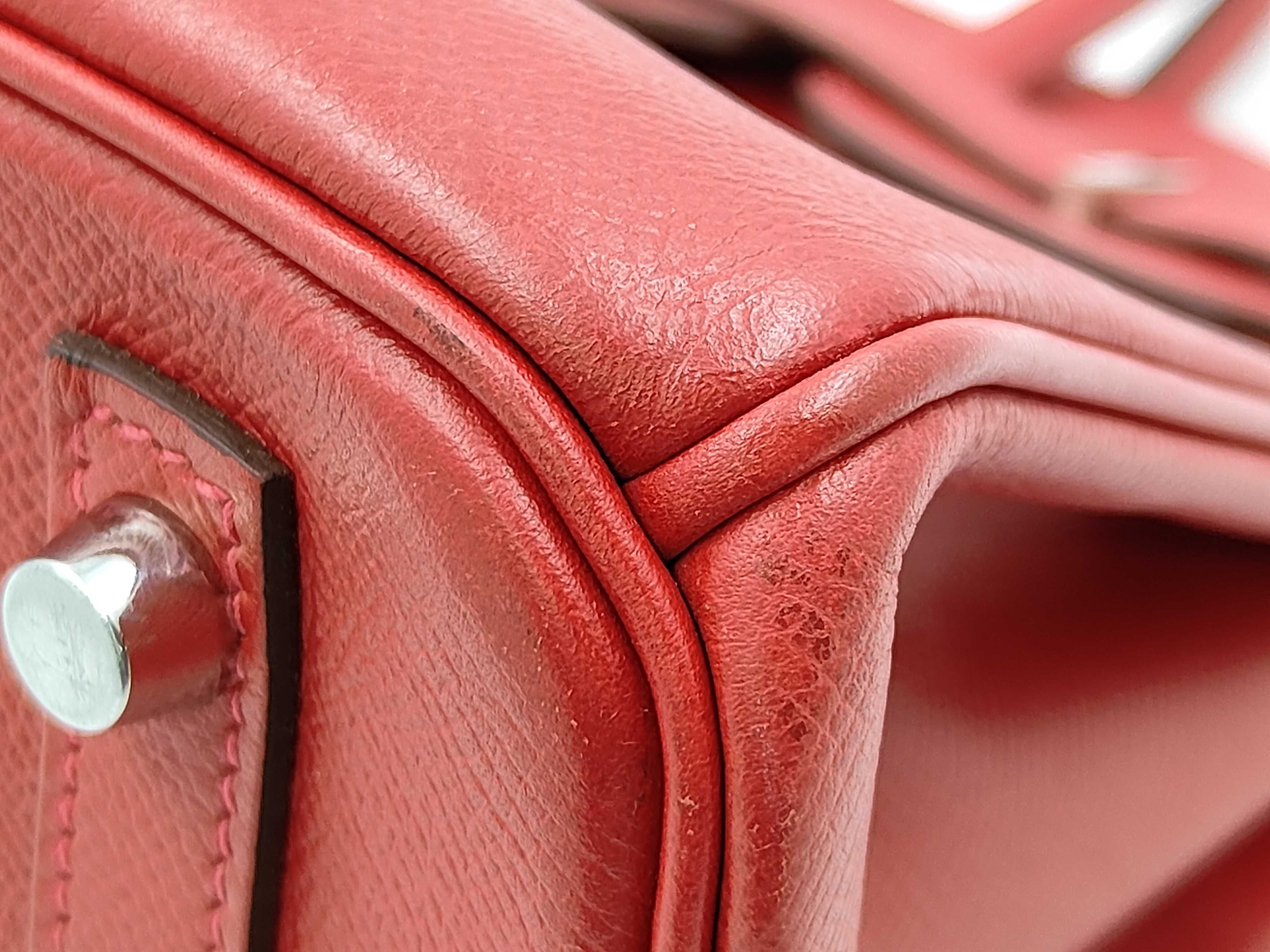 Birkin 30 Epsom leather, silver hardware, Rouge Casaque, R stamp, handbag — view 5