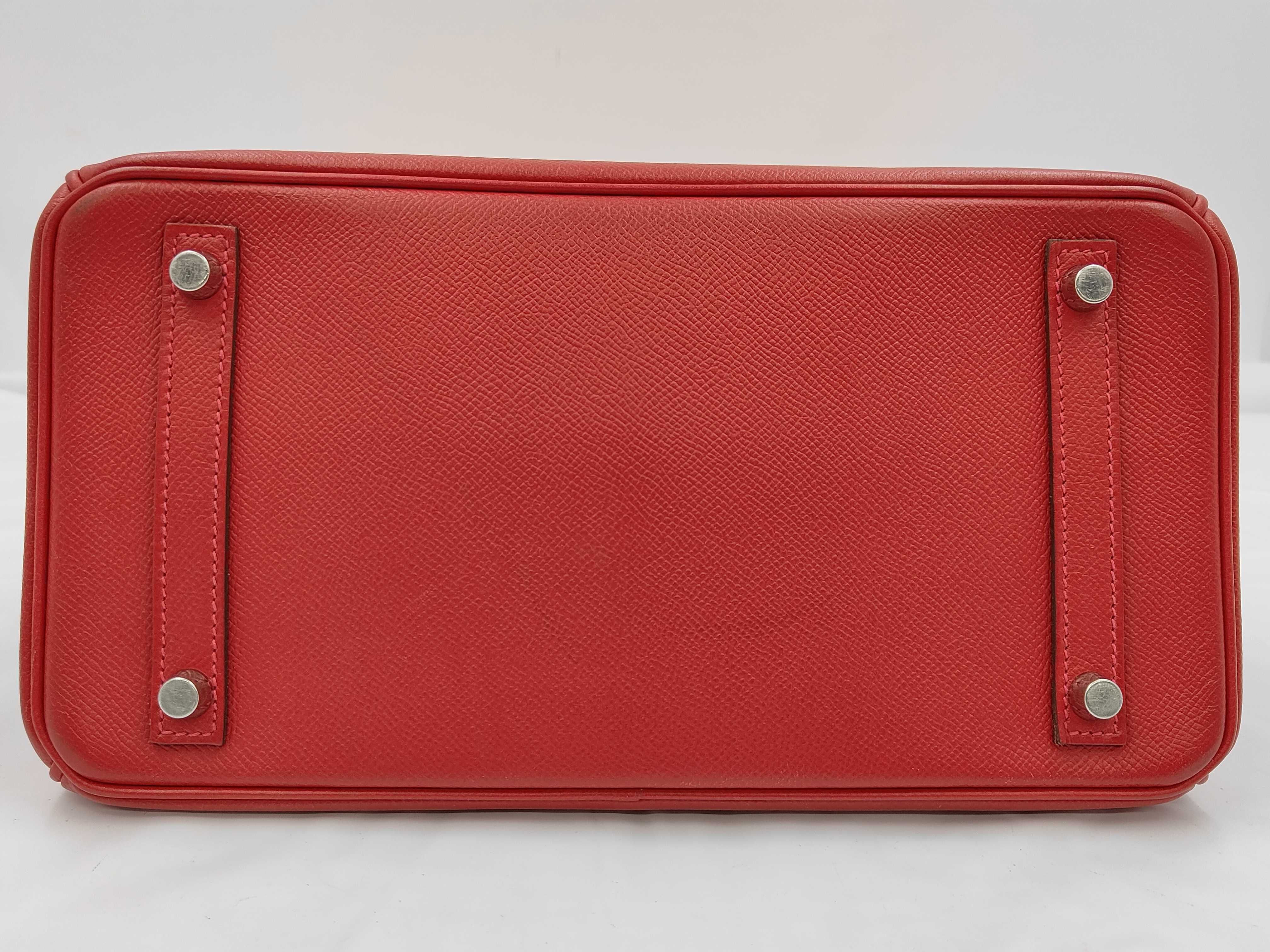 Birkin 30 Epsom leather, silver hardware, Rouge Casaque, R stamp, handbag — view 6
